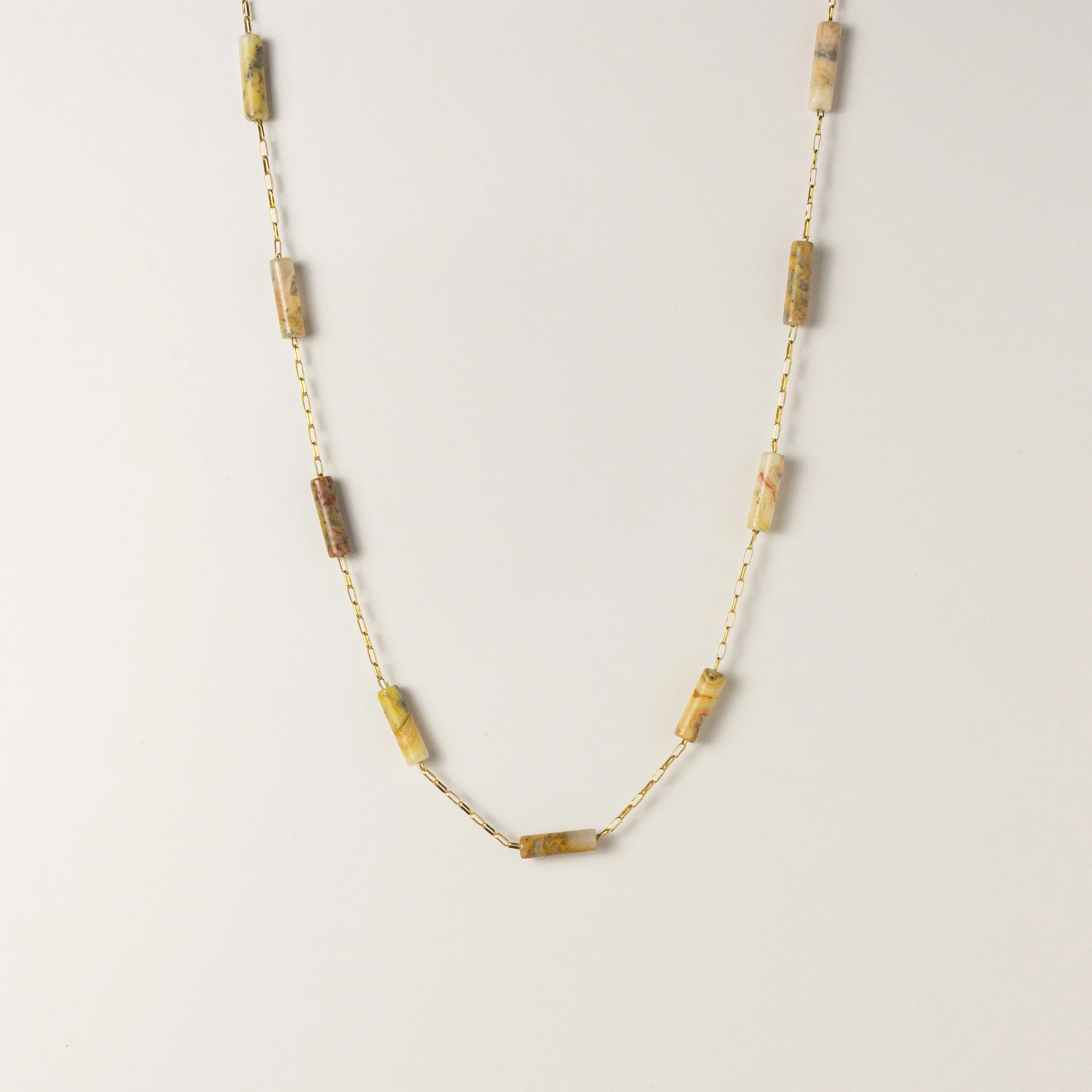 Dune Station Necklace in Crazy Lace Agate