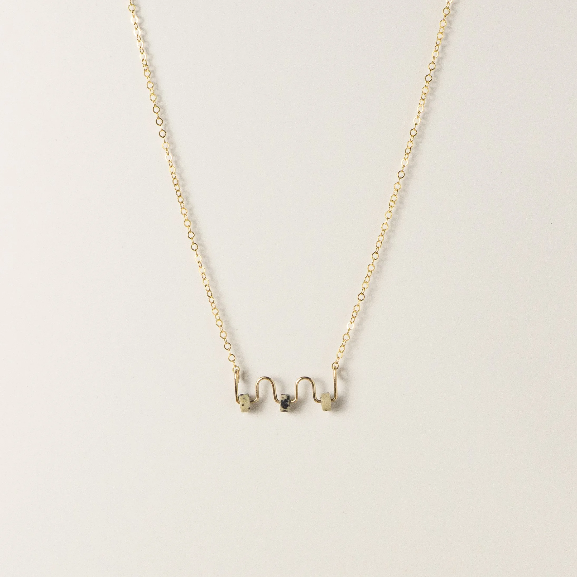 Flow Pendant Necklace in Dalmatian Jasper