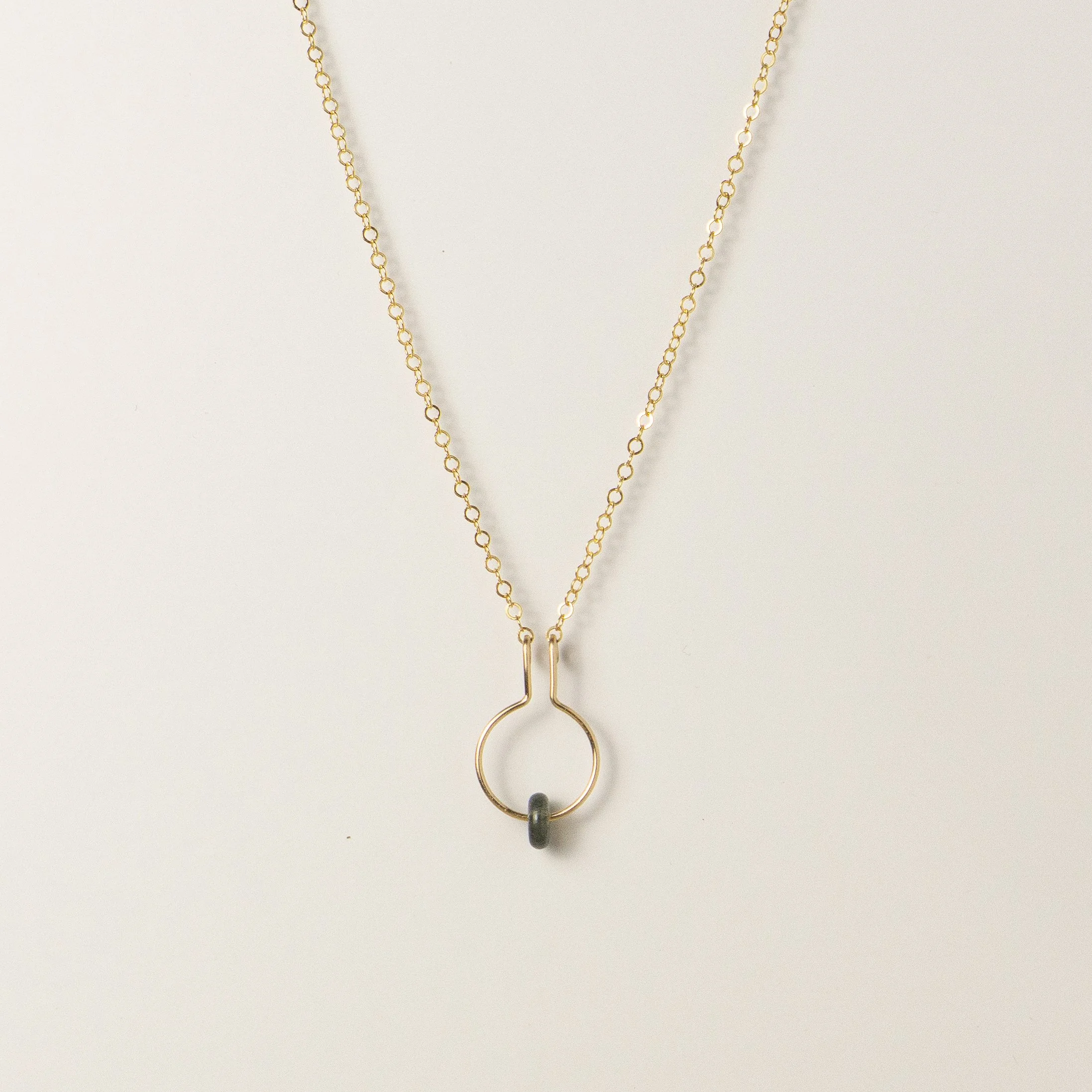 Grove Pendant Necklace in Green Moss Agate
