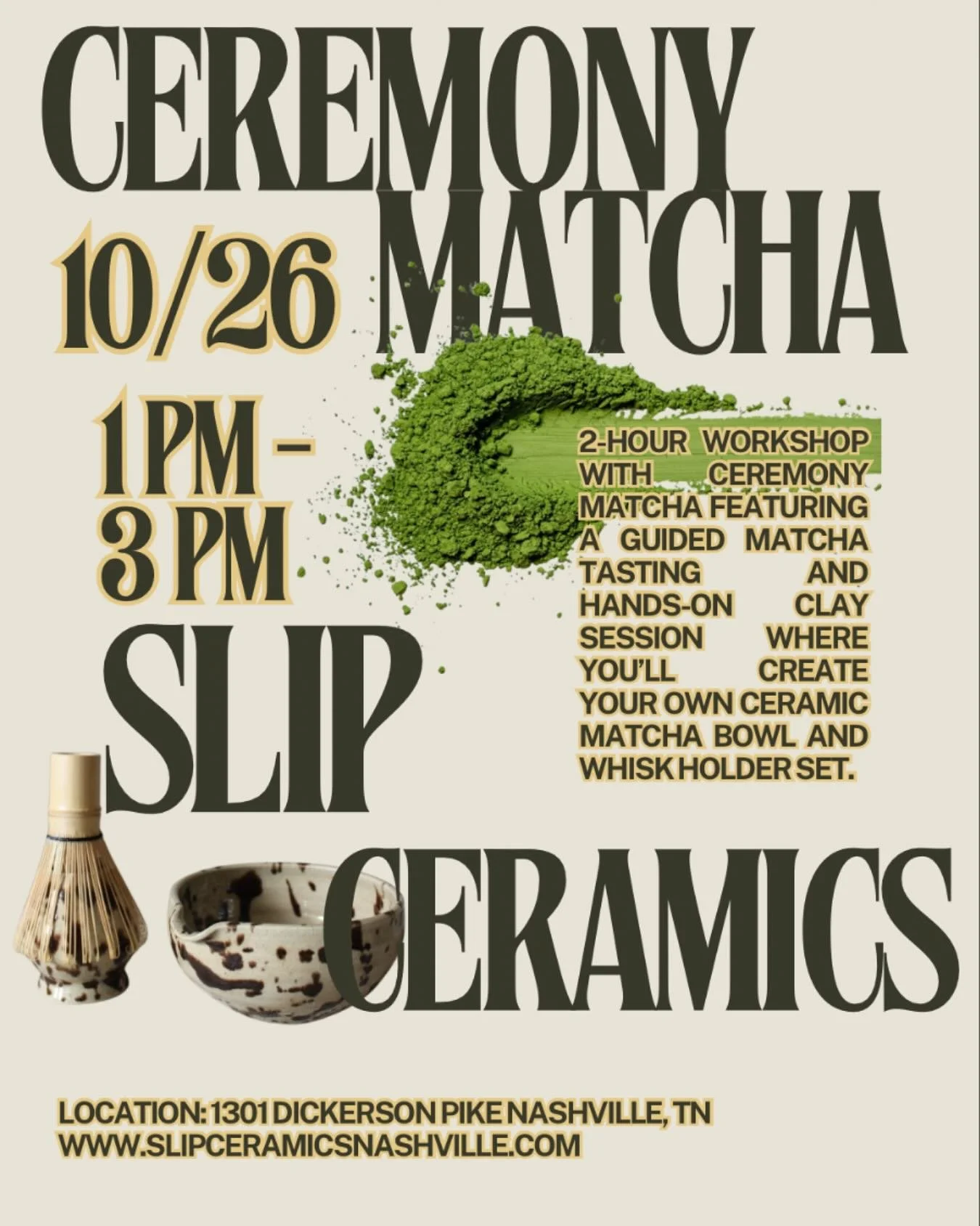 A little matcha, a little clay, and a lot of good company. βοΈ
Join us for a matcha pop-up collab where you’ll enjoy a cup of matcha from @ceremony.brand and handbuild your own matcha bowl + whisk holder.
Spaces are limited - check the link in b