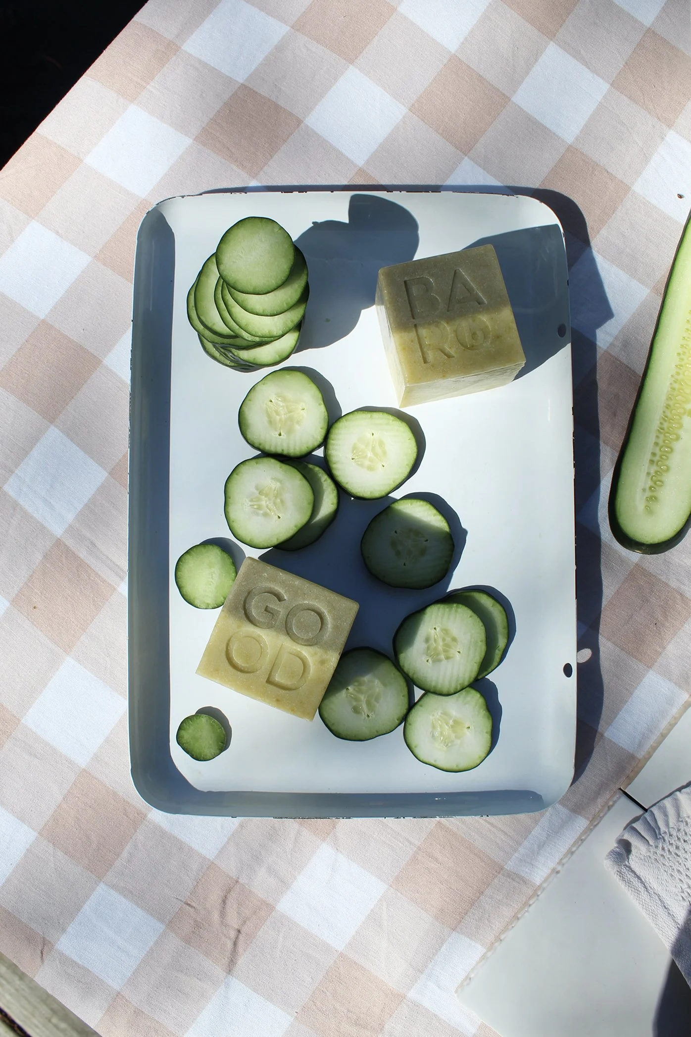 Good_Rhubarb_River_Cucumber_Soap_Flatlay_enamel_tray_cucumber_slices.jpg