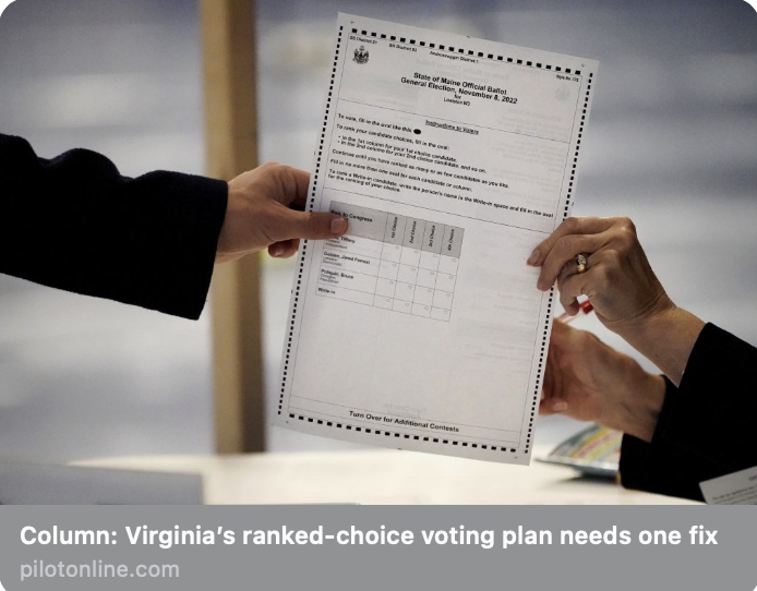 Op-Ed: How to Fix Virginia’s Ranked Choice Voting Law