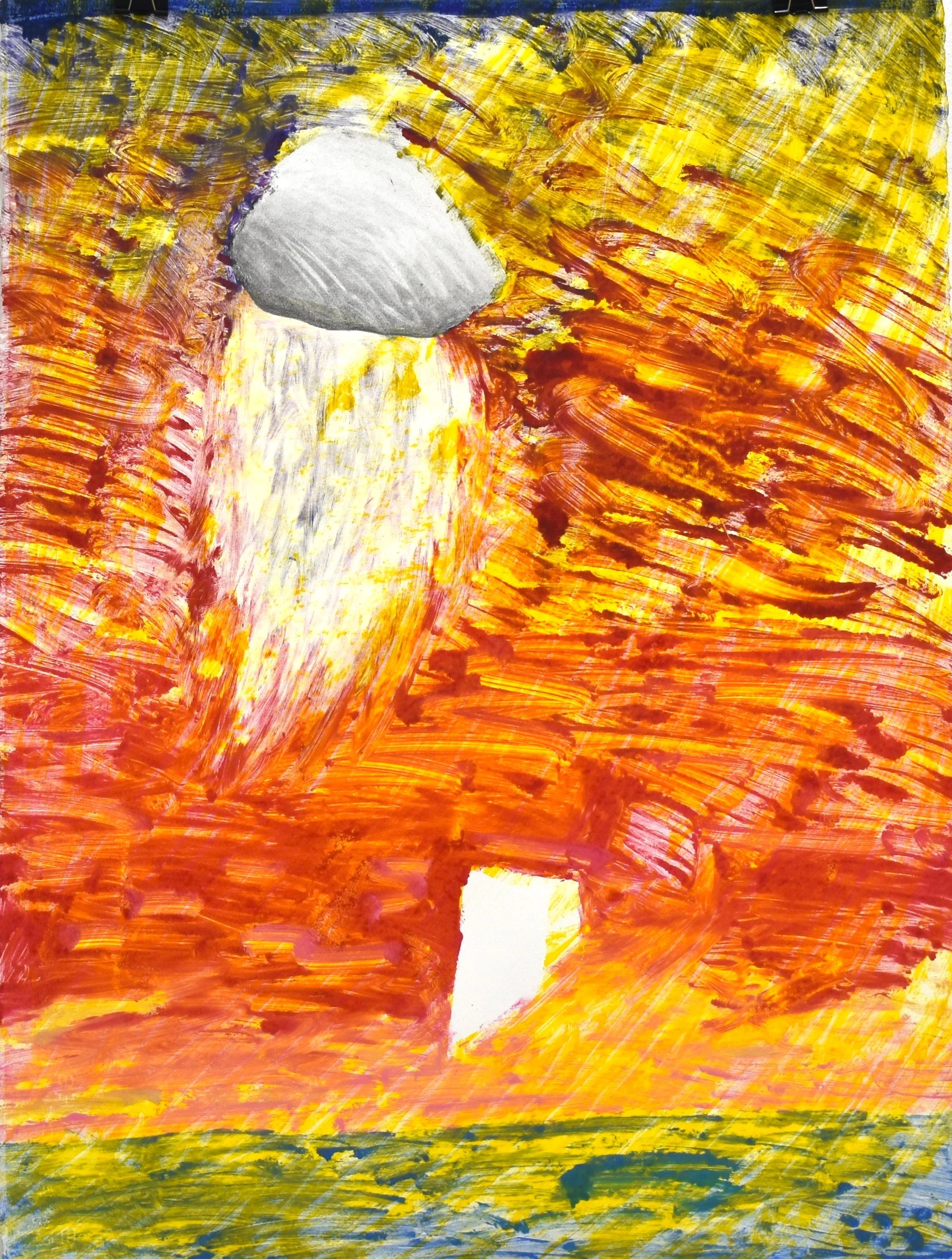 [Untitled] (1/2) (2024), monotype print on printer's paper, 48 x 68cm