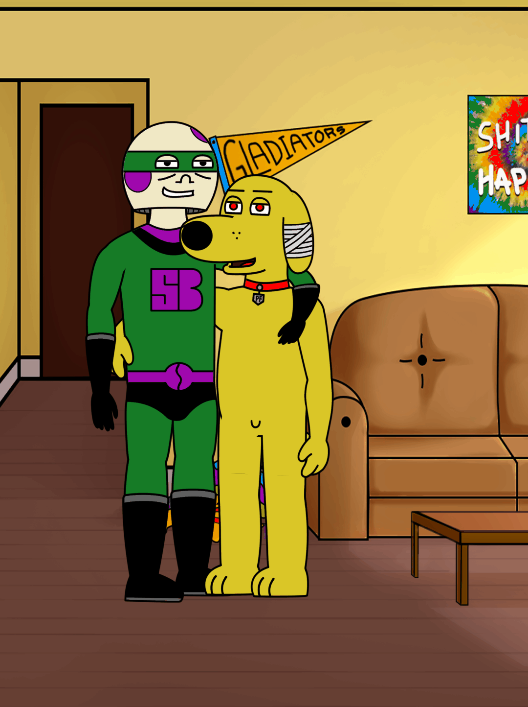 Superhero family portrait