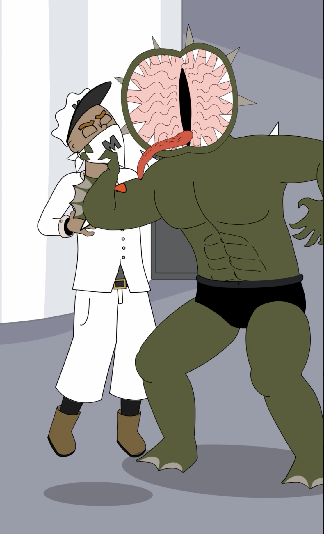 Brackish the Marsh God kills a henchman of Milk Man's. 