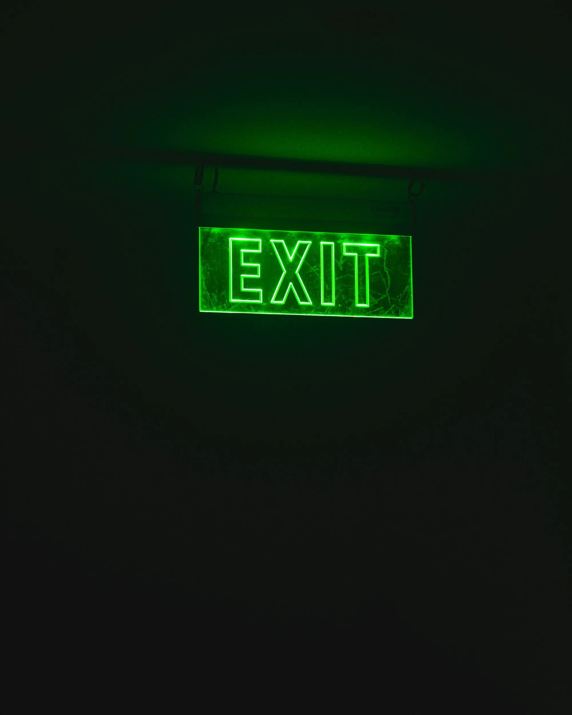 Green Exit sign
