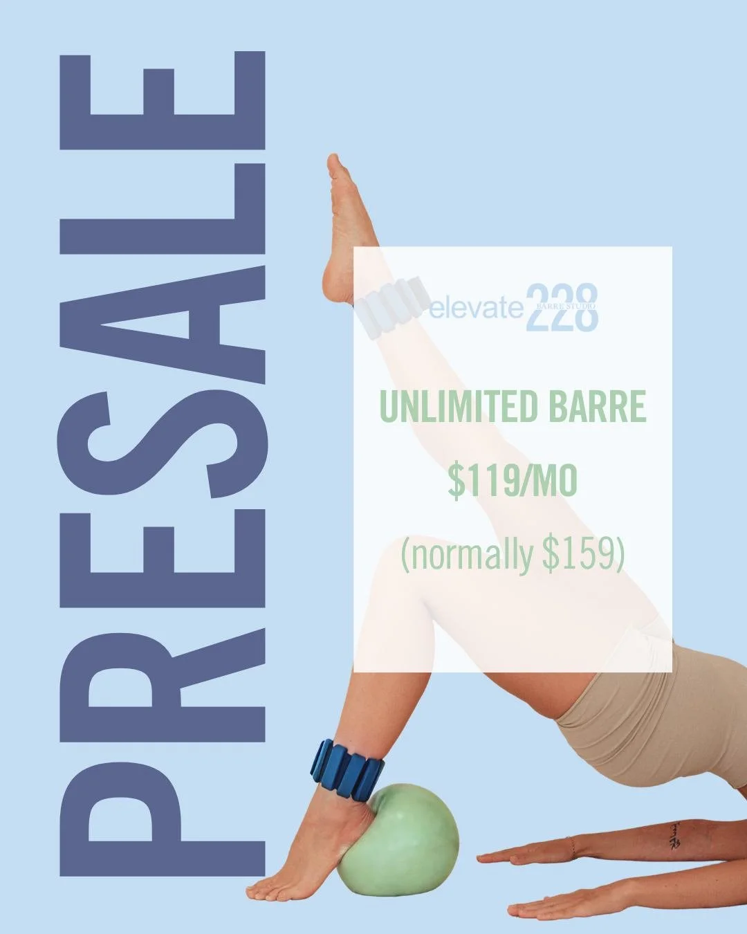 Our Unlimited Barre Presale ends this Friday!

Don't miss the chance to lock in the BEST price we&rsquo;ll ever offer on unlimited classes and be ready to move with us in just 4 short weeks! 🤩
Link in bio to purchase!