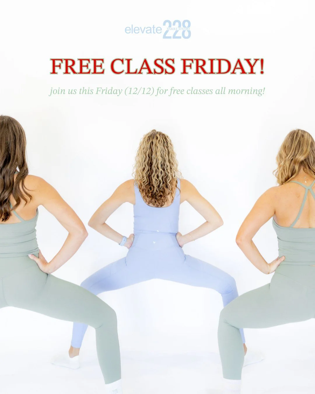 Reminder! FREE classes are happening THIS Friday for our fifth day of Christmas celebration! Don&rsquo;t forget to sign up on MindBody because spots are limited!  PLUS, one person who posts us on their story and tags us will win a free pair of grippy