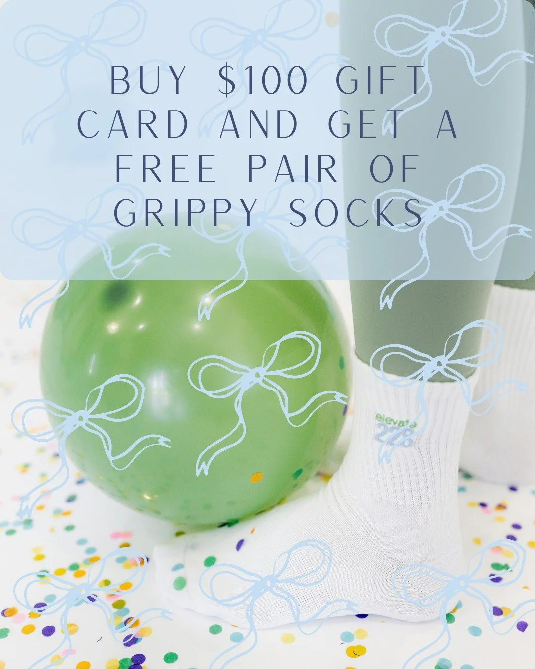 Give the gift of feeling STRONG! Buy a $100 Elevate 228 Gift Card and get a FREE pair of grippy socks! Treat someone who loves barre&hellip; or grab one for yourself 😉💪