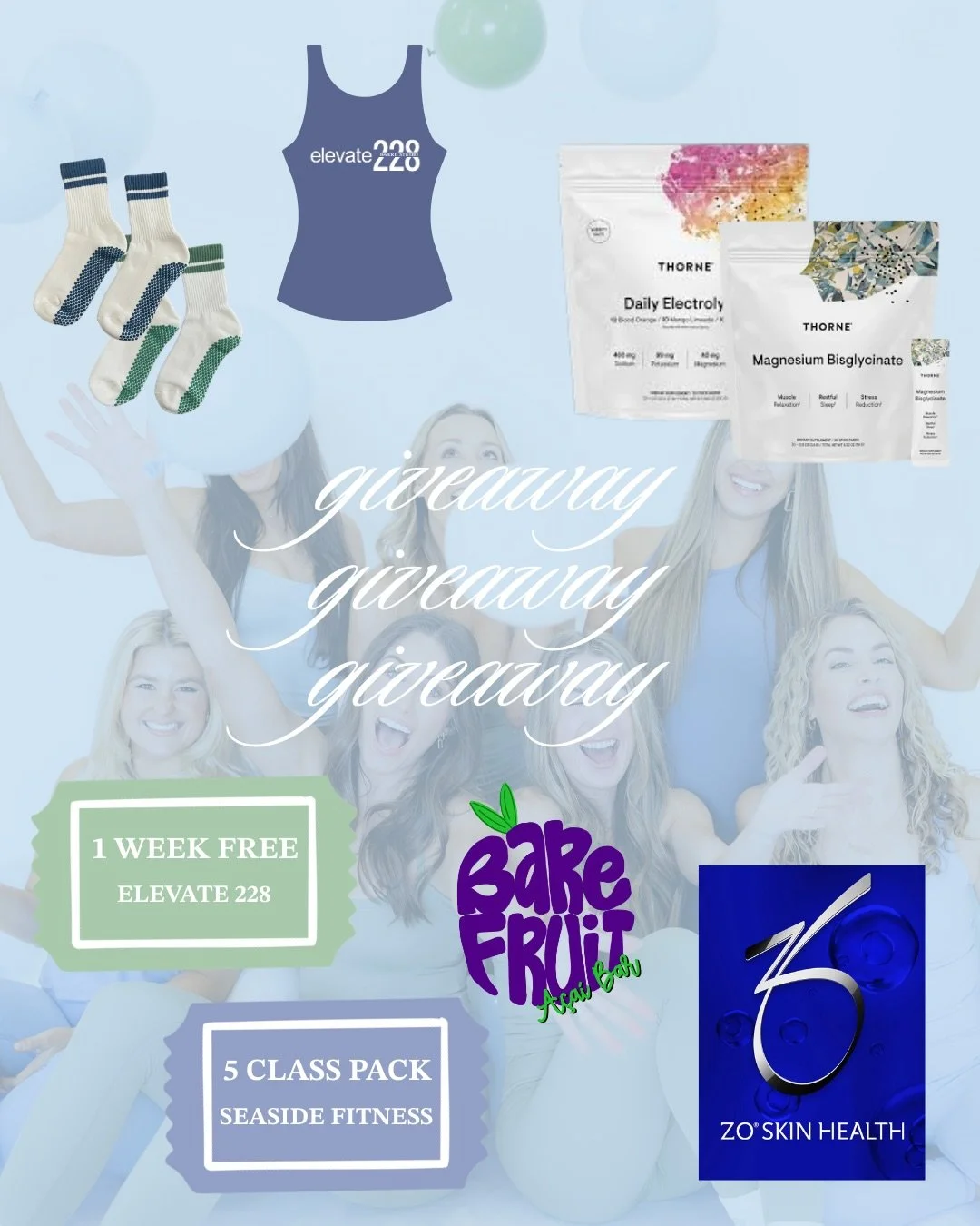 We are excited to be partnering with the incredible businesses in our building for a giveaway 🎉

ENTER TO WIN:
✨ Elevate 228: grippy socks, tank top, 1 week of free classes
✨ Coast Wellness: Thorne electrolytes, Thorne magnesium, Thorne creatine, Da