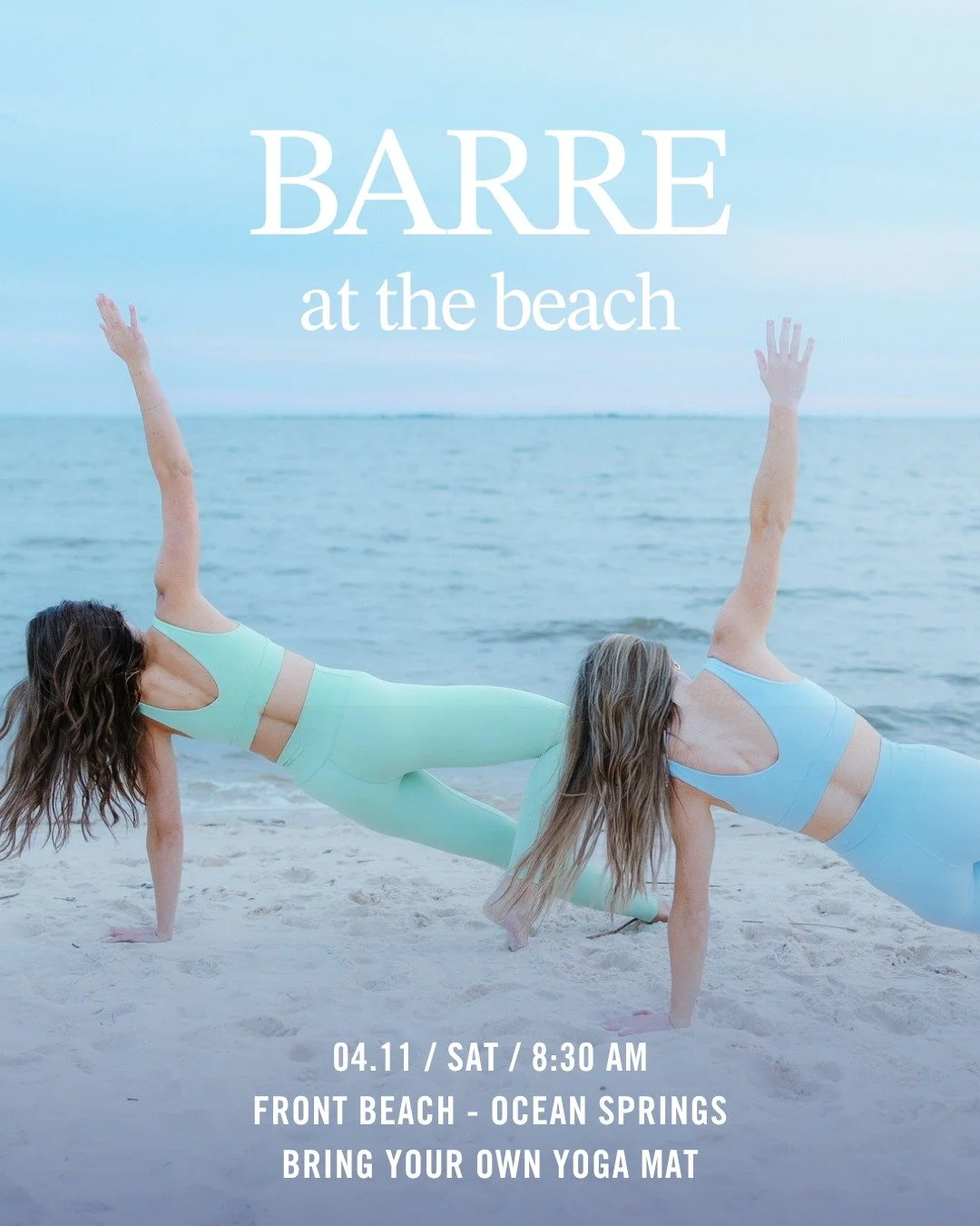 We&rsquo;re so excited for Barre at the Beach!! Join us Saturday, April 11th, and start your morning with an awesome barre class on the beach! Tickets are $15 per person - Text 228-327-1905 to book your spot 🩵