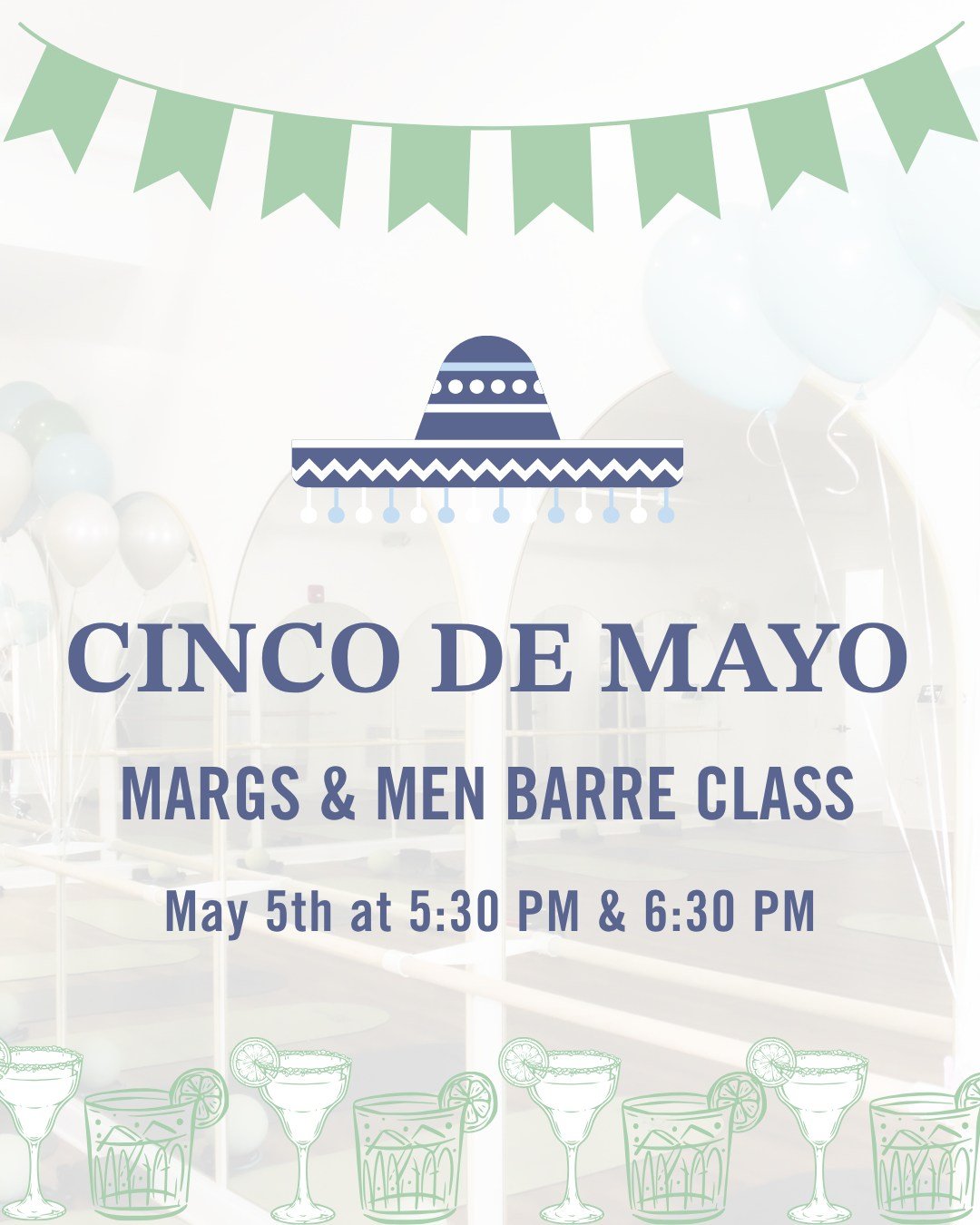 Bring Your Bae to Barre was so much fun&hellip; we had to do it again! 💃🍹 Celebrate Cinco de Mayo with us at our Margs &amp; Men Barre Class! Grab your man and join us for a fun barre class followed by margaritas and refreshments! ✨

Tickets are $2