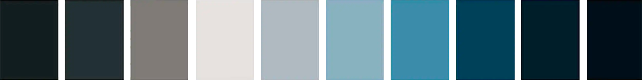 Una tavolozza di colori in sfumature di blu, grigio e tortora