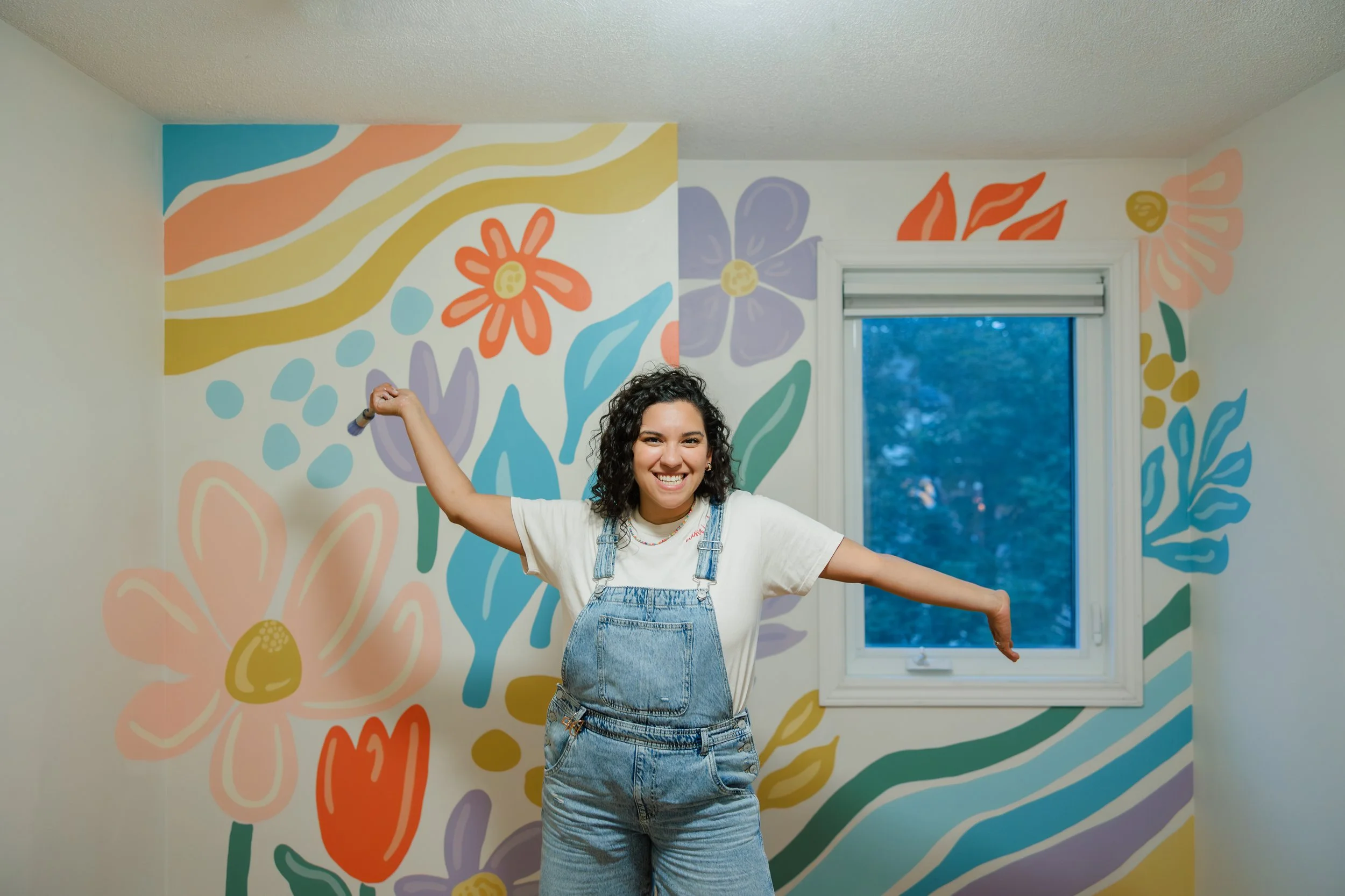 Bold and Joyful Office Wall Mural for Ariana Del Mundo
