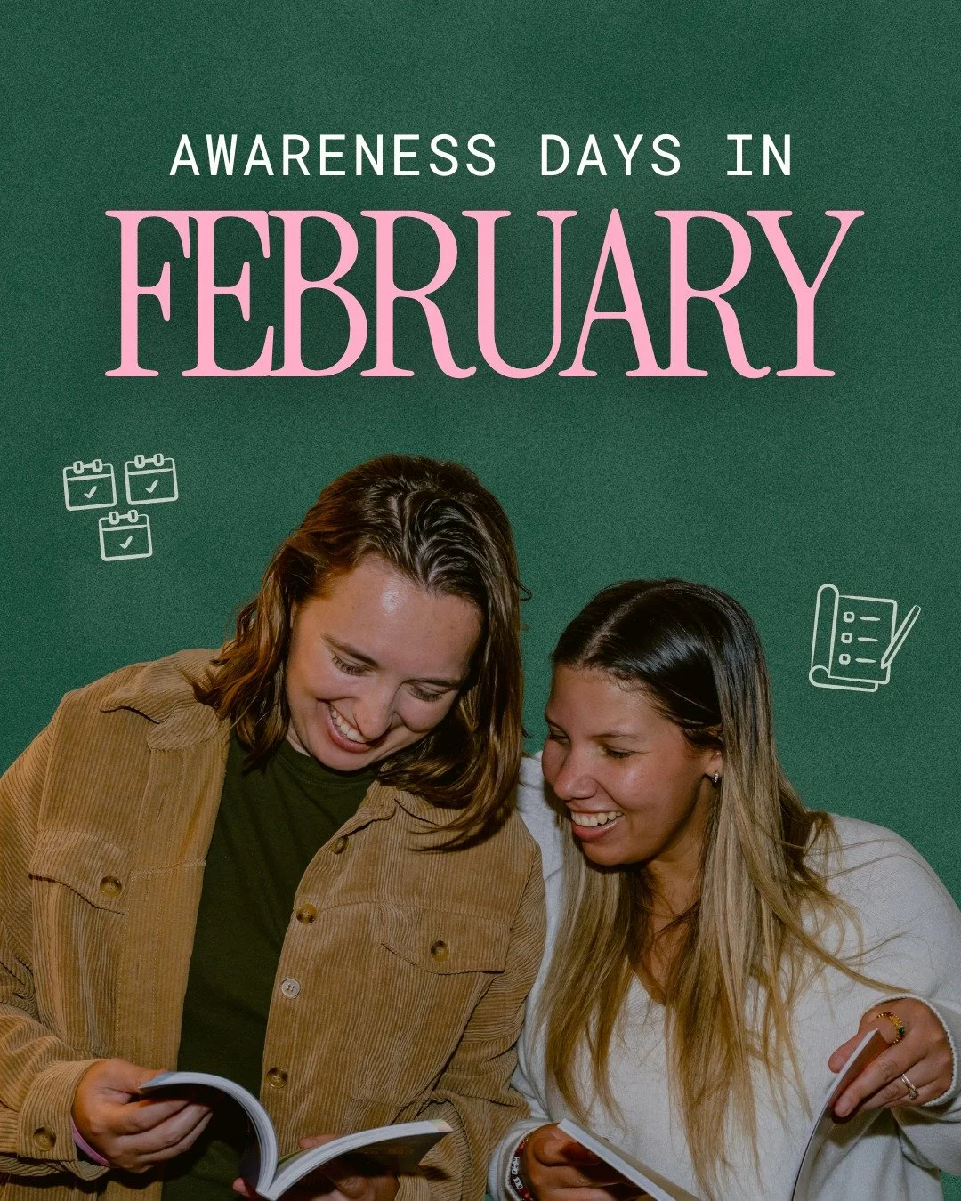 This month includes Black History Month, American Heart Month, Ethnic Equality Month, National Self-Check Month, Low Vision Awareness Month, National Children's Dental Health Month, and Teen Dating Violence Prevention Month.

But here's the thing: aw