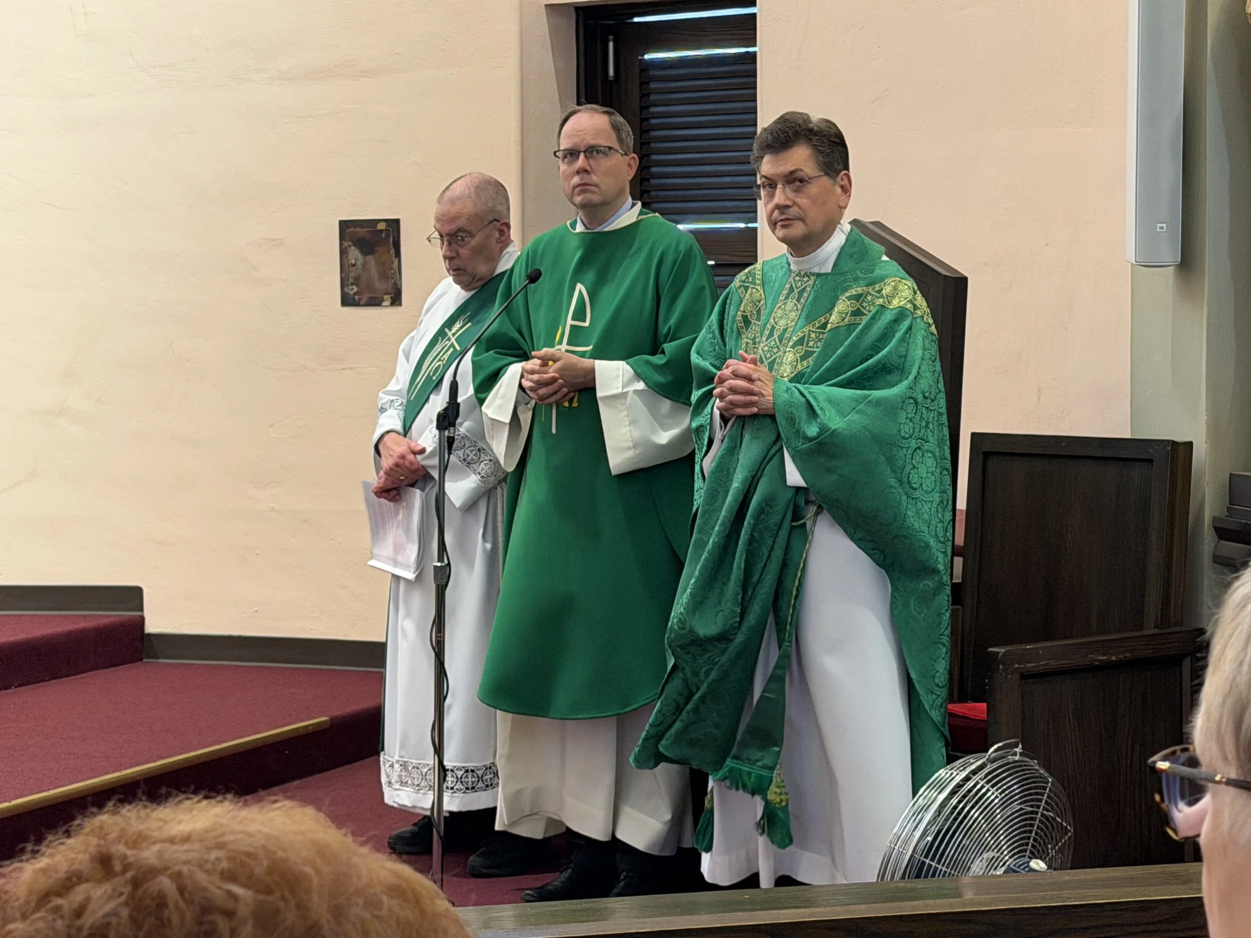 Our celebrants, DEACON OF THE MASS Mark Stevens, PRINCIPAL CELEBRANT Reverend Audrius Arštikaitis, Rector of The Pontifical College of St. Casimir, Rome, and PASTOR Reverend Monsignor Vittorio Guerrera, STL