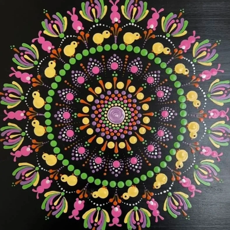 Chicks & Bunnies Mandala Painting with Julie at Trinity Lane