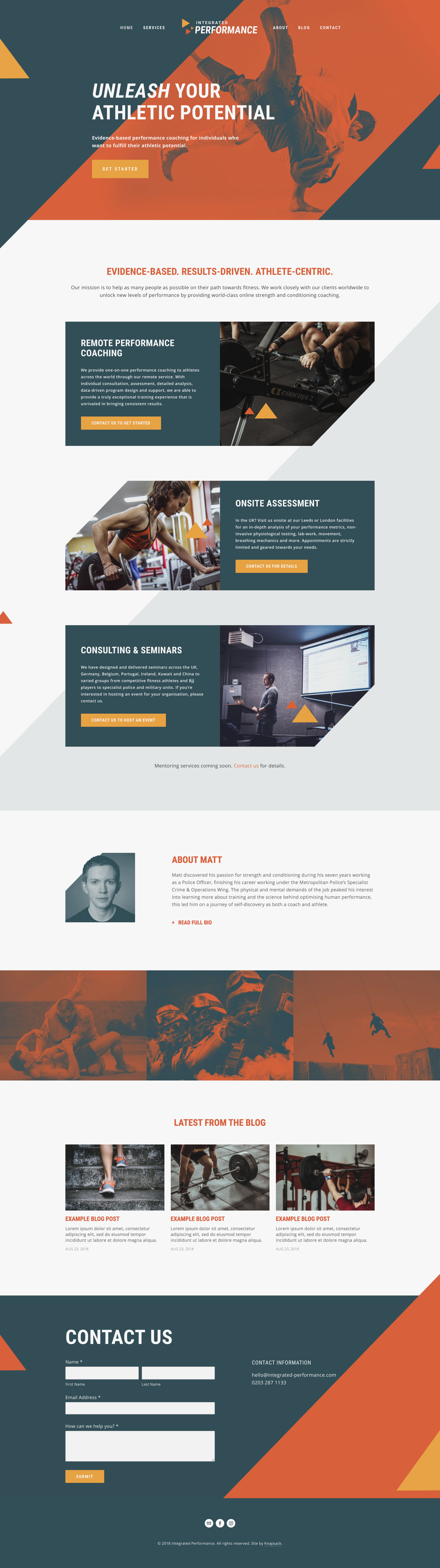 Squarespace Website for Performance Coach | Integrated Performance