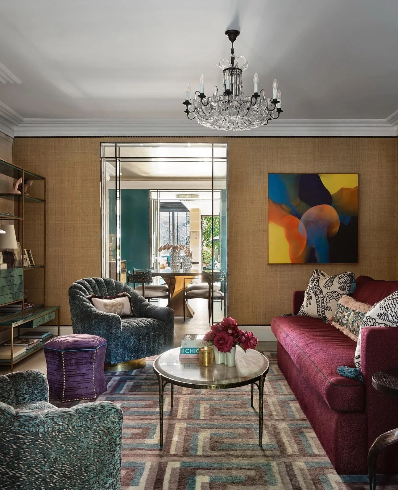 Two living rooms, two completely different moods, both rooted in intentional design.
One leans bold and layered with rich jewel tones and textures. The other embraces calm, light, and effortless sophistication. It&rsquo;s all about creating spaces th
