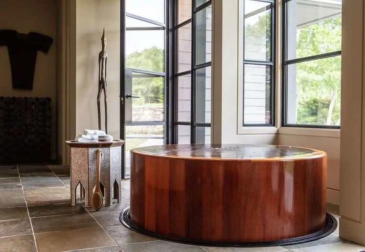 Another moment from our Northern Michigan project, where natural materials and quiet contrast did the heavy lifting. Proud to have collaborated with Tom Stringer Design Partners on spaces designed to feel grounded, and refined. 

#luxuryinteriors #in