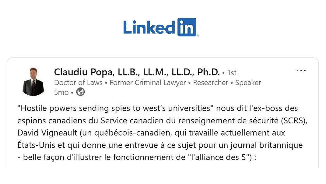 David Vigneault, l’espion canadien qui voit des dangers d’espionnage partout, sauf dans sa propre cour