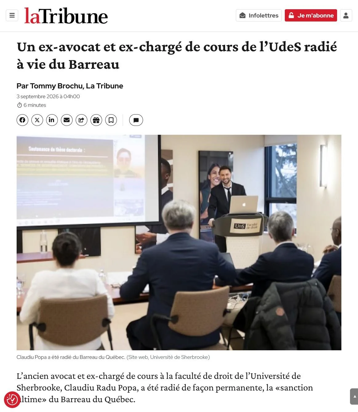 Radu Claudiu Popa Université de Sherbrooke