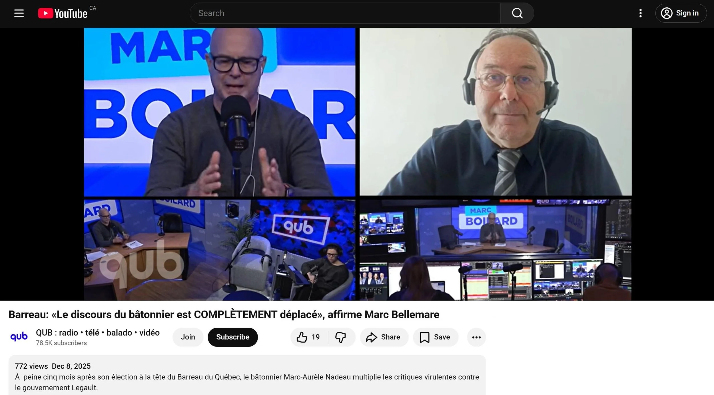 Marc Bellemarre avocat ministre de la Justice Marc-Olivier Nadeau bâtonnier Barreau du Québec QUB Marc Boilard