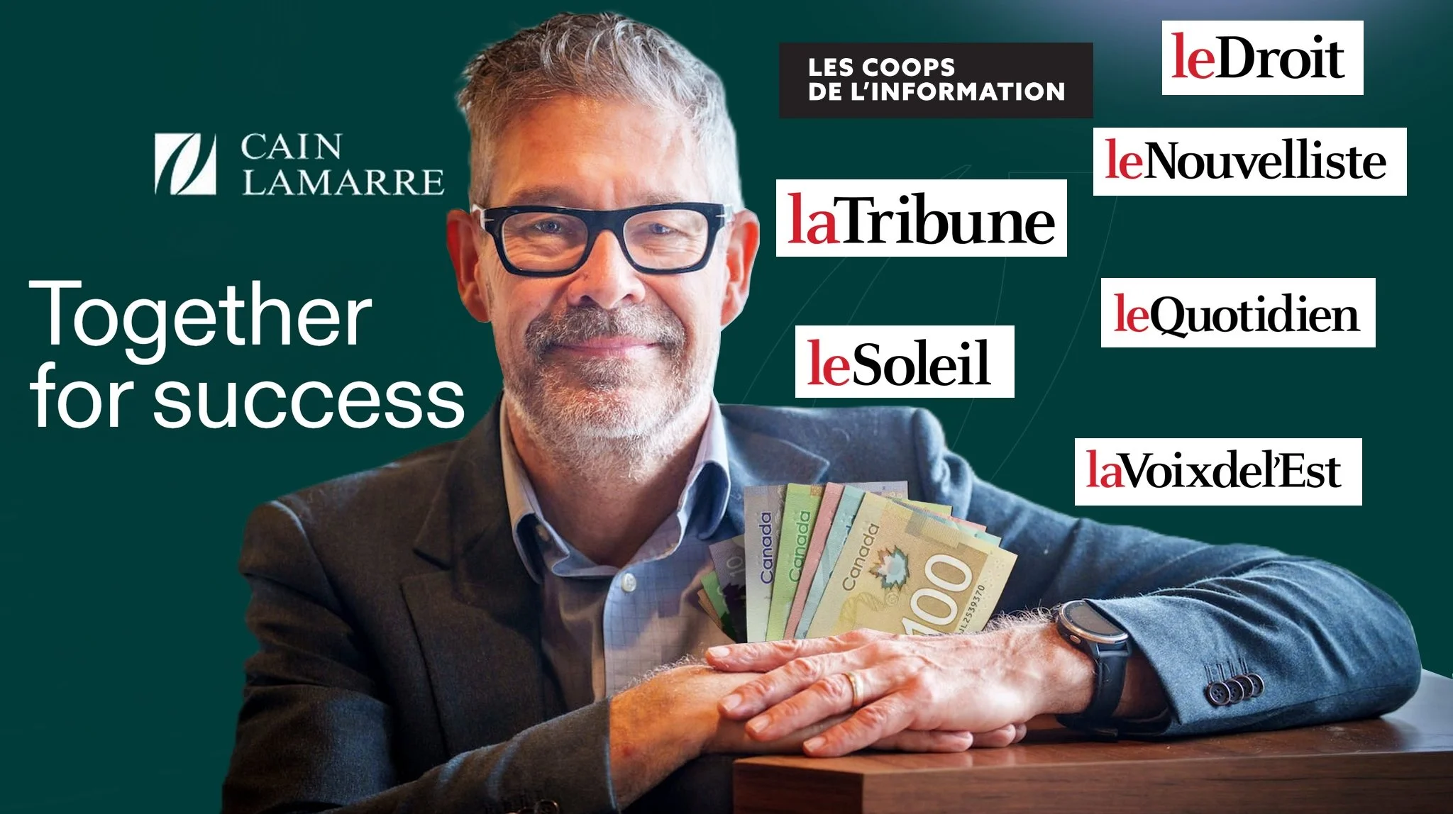 Stéphane Reynolds de Cain Lamarre, celui qui se vantait d’être qualifié de “boss des bécosses”, se vante maintenant d’être devenu le “boss du financement” du journal La Tribune/Coops de l’information