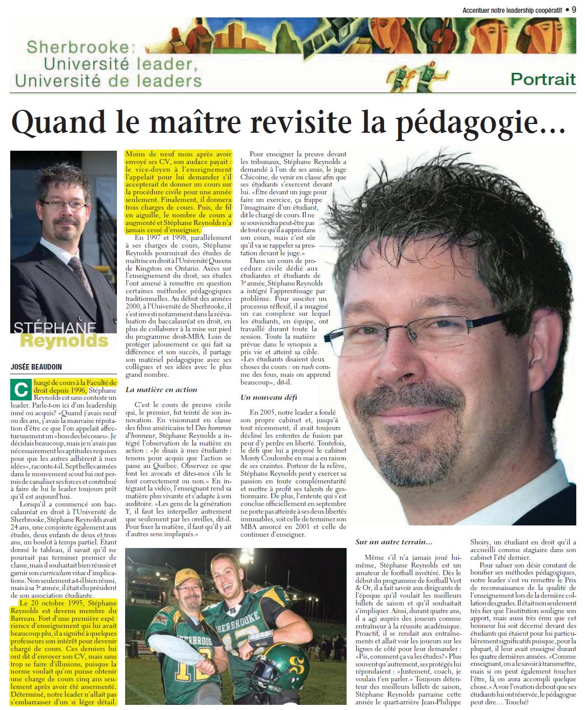 Stéphane Reynolds Faculté de droit Université de Sherbrooke chargé de cours