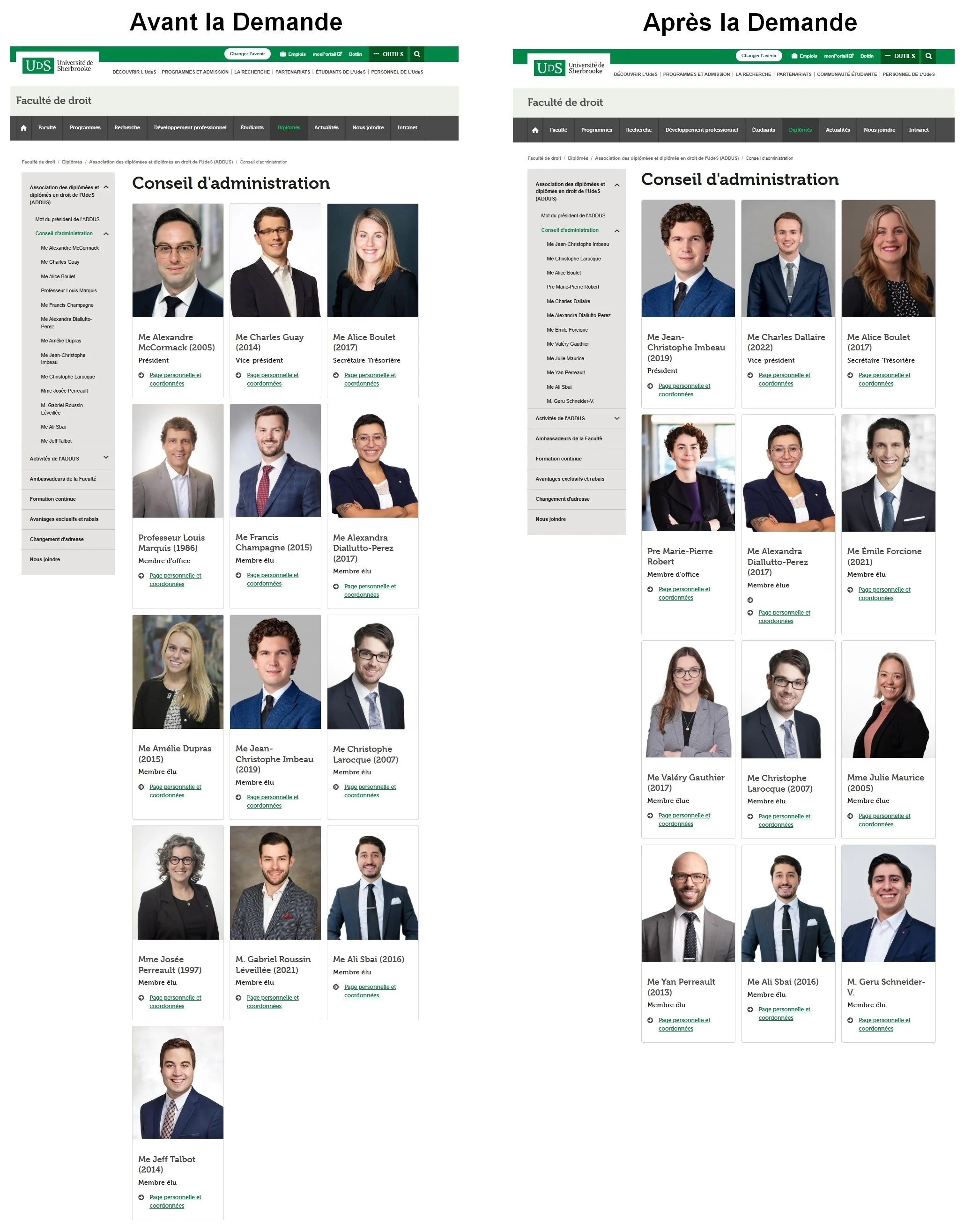 ADDUS Conseil d'administration Alexandre McCormack Charles Guay Alice Boulet Louis Marquis Christophe Imbeau Charles Dallaire Marie-Pierre Robert Valéry Gauthier Yan Perreault