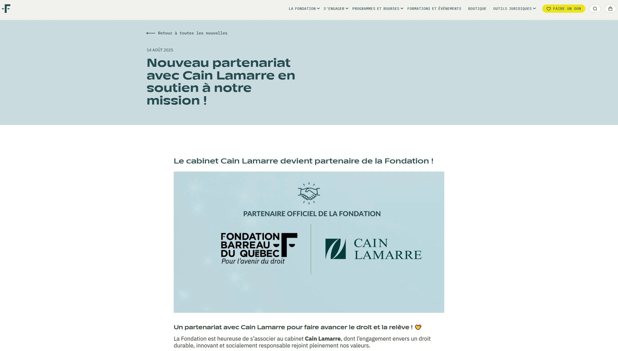 Fondation du Barreau du Québec - Cain Lamarre Marcel-Olivier Nadeau