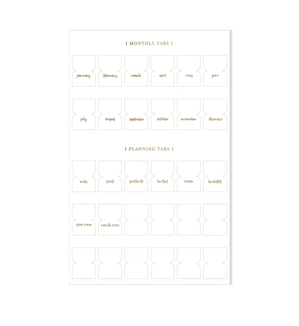 Planner Tab Stickers | Grande | Lettering