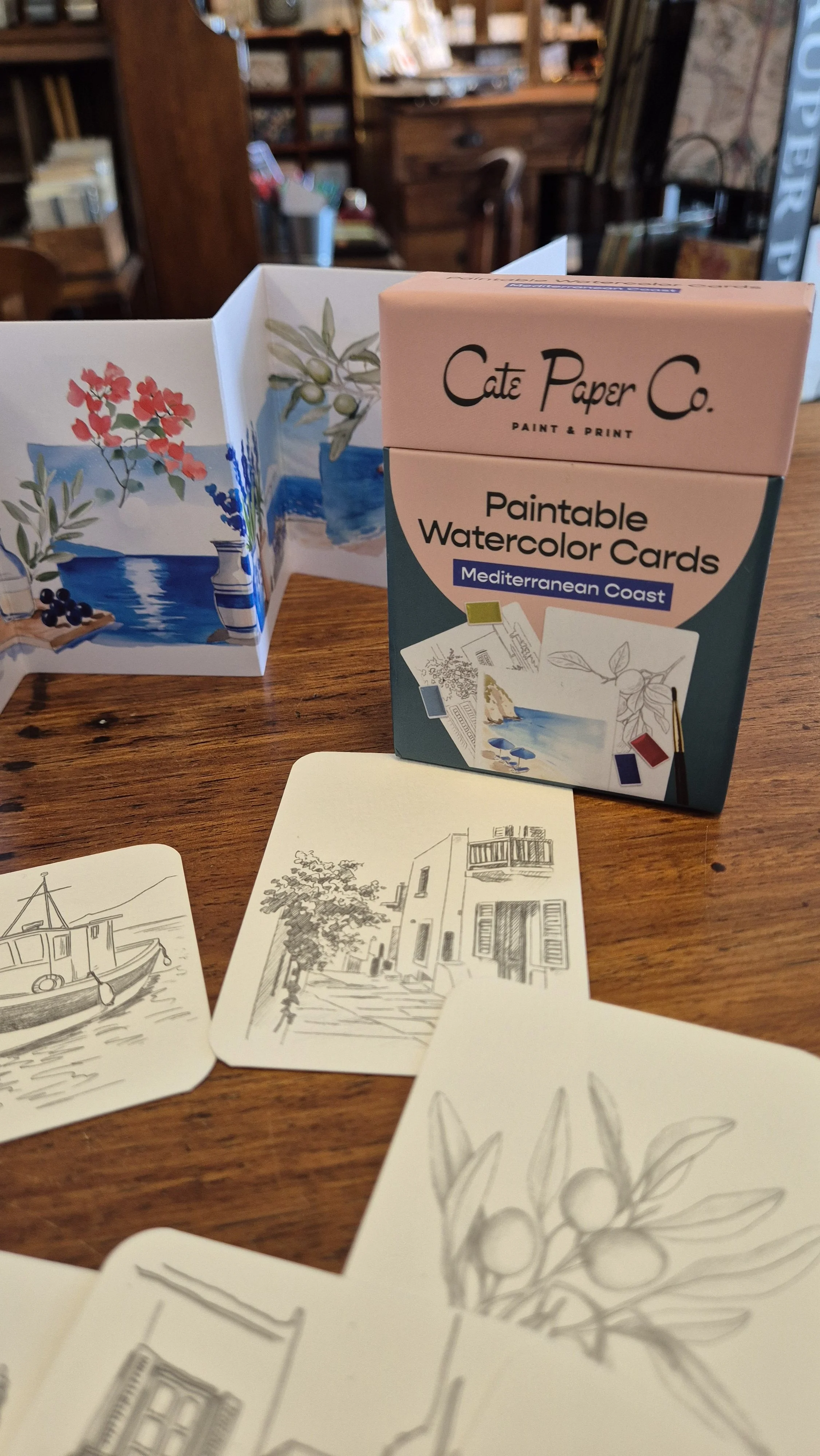 Paintable Watercolor Cards - Mediterranean Coast