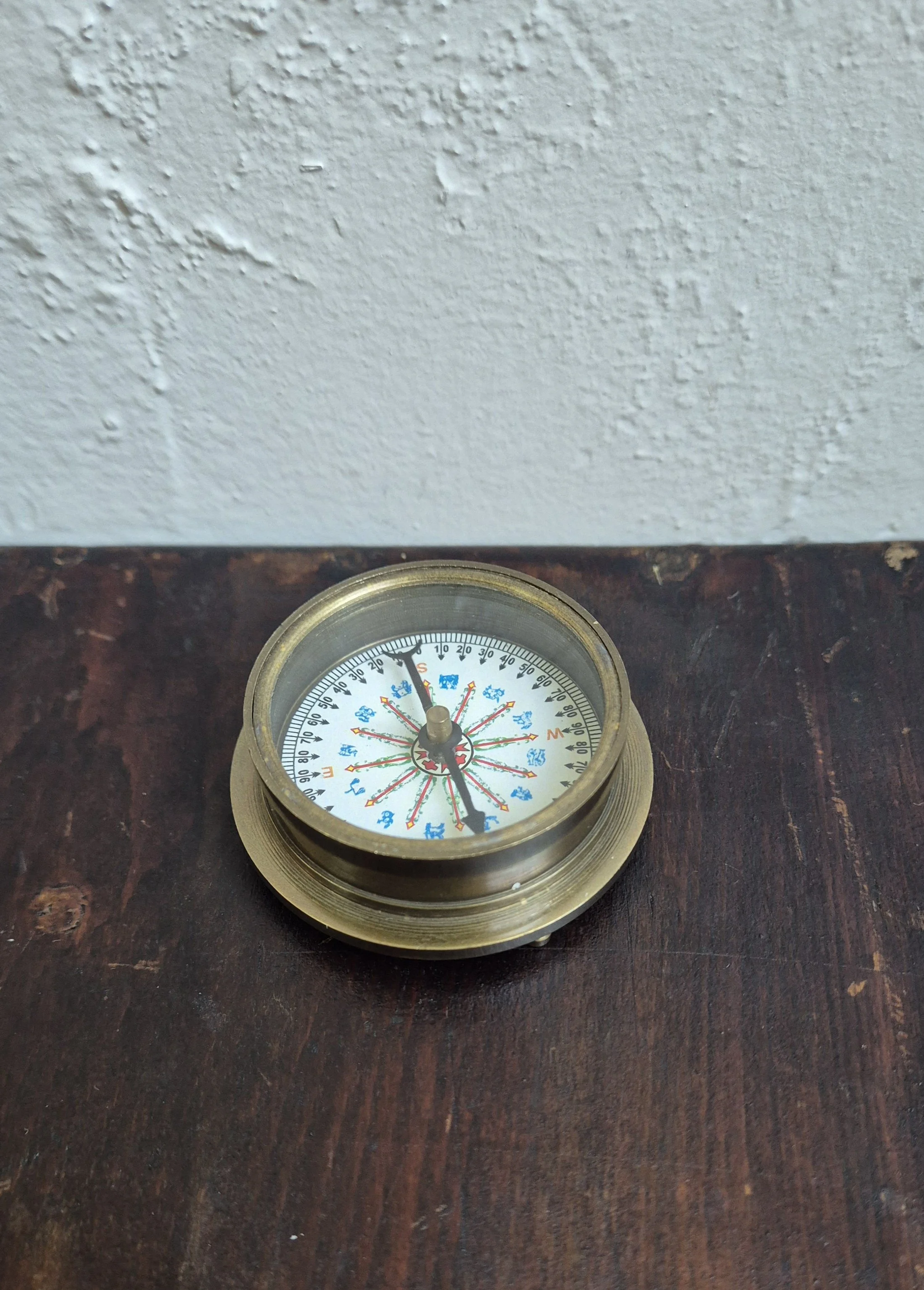 Antiqued Compass with 100 year Calendar