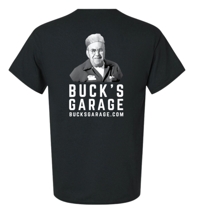 Buck's Garage Unisex Black T-Shirt