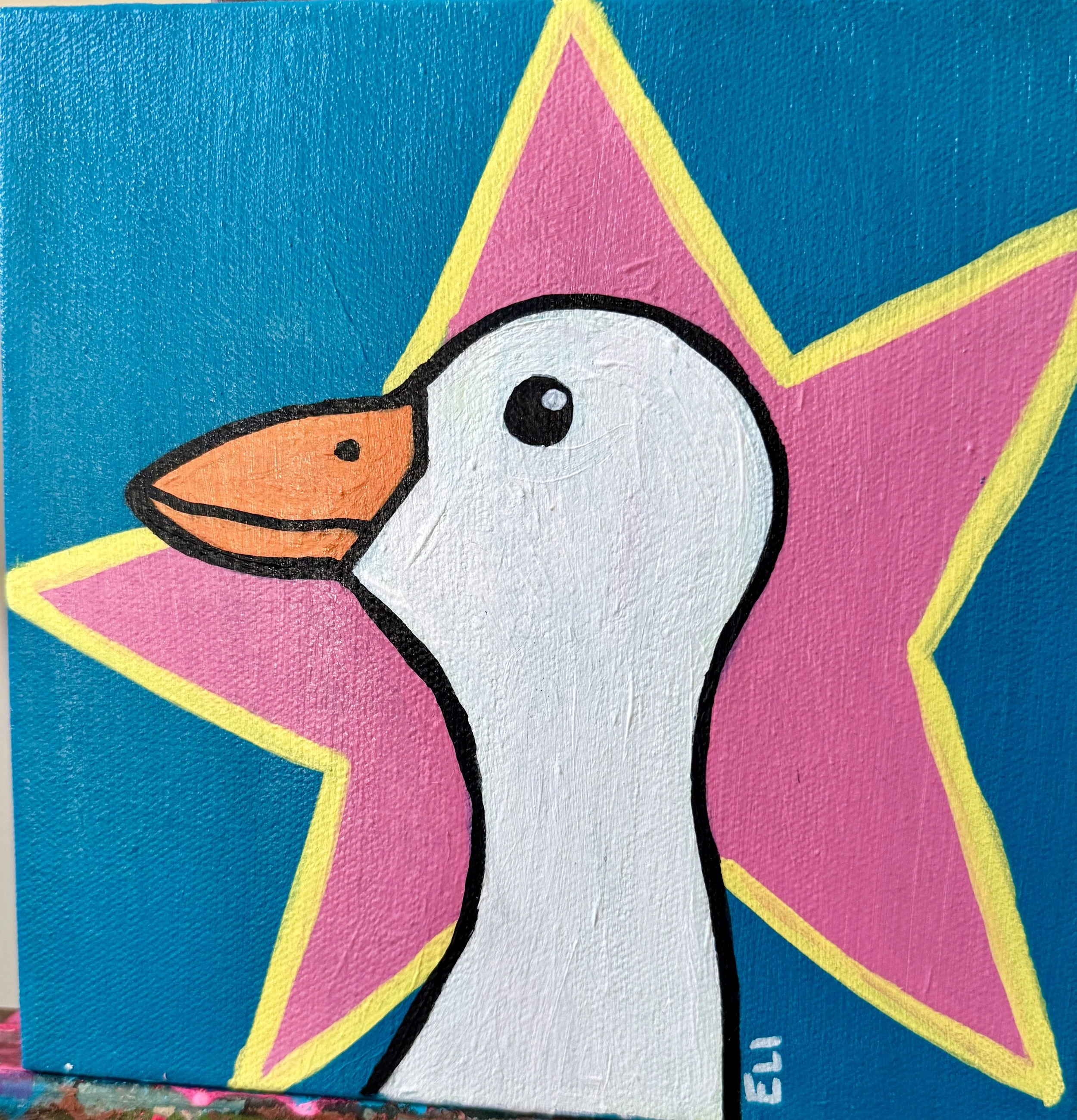 Honk Star in Teal 8x8 inch Original