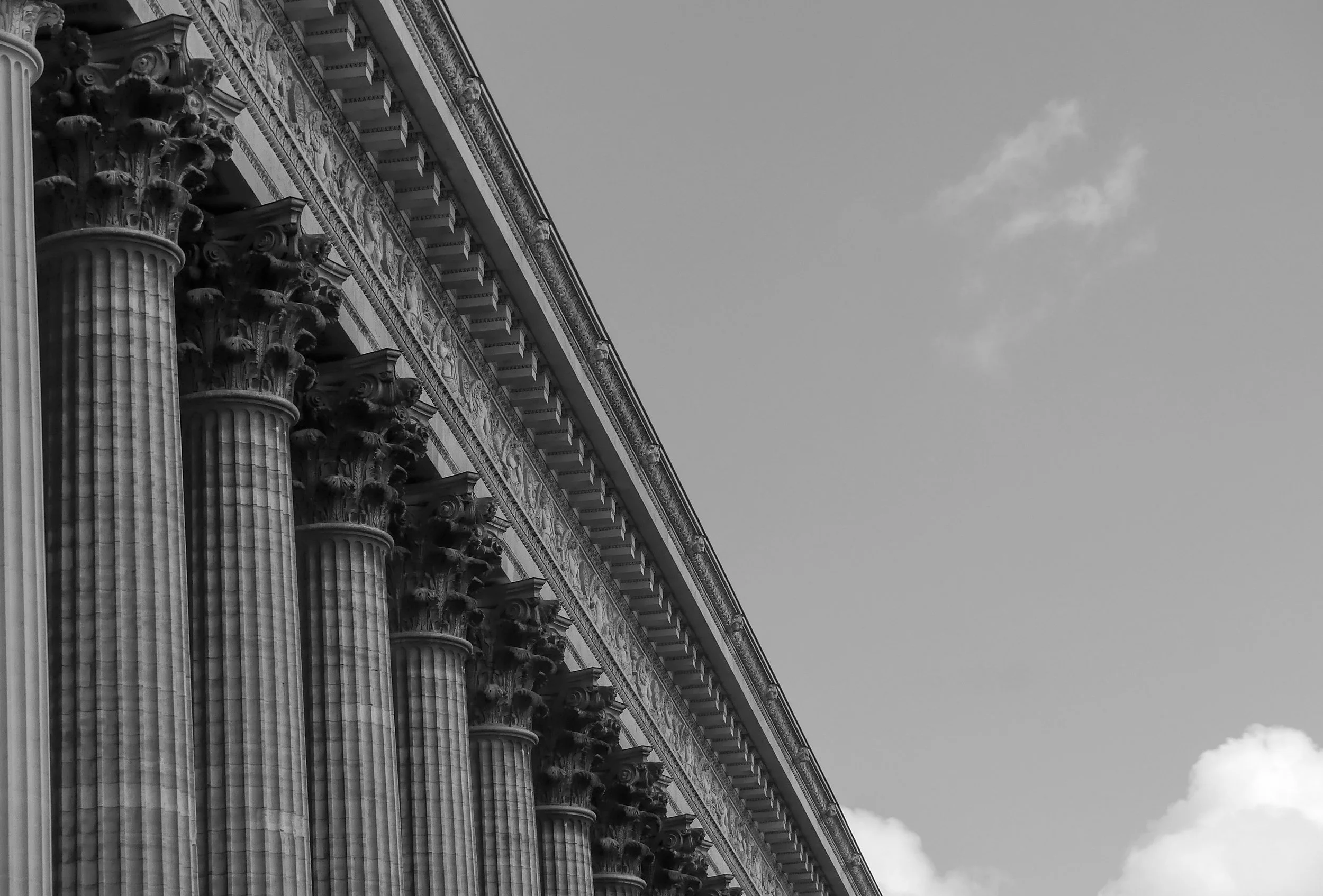 Entrance to an ancient museum in Paris, France