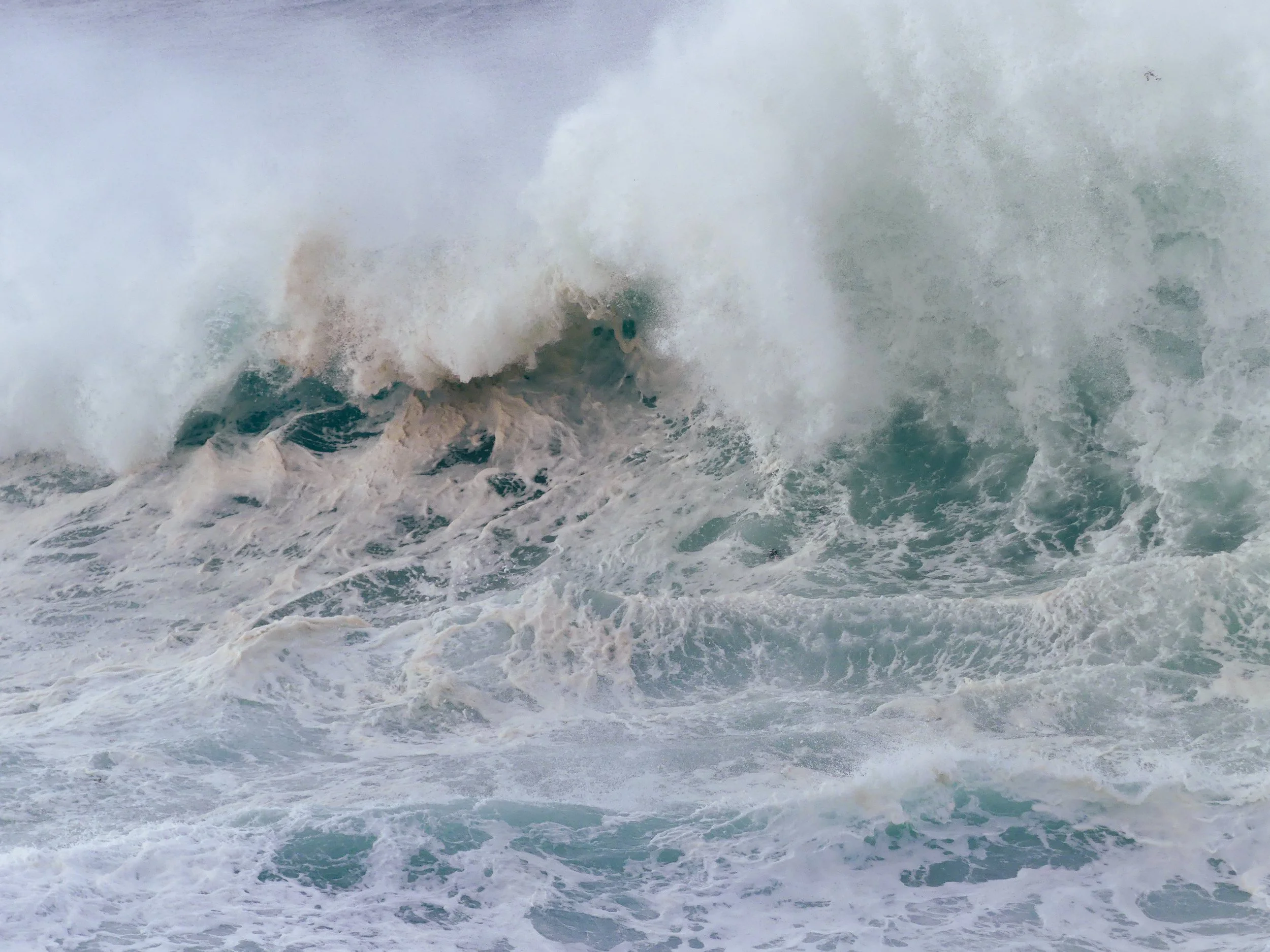 Post-storm waves breaking at Port Kembla beach