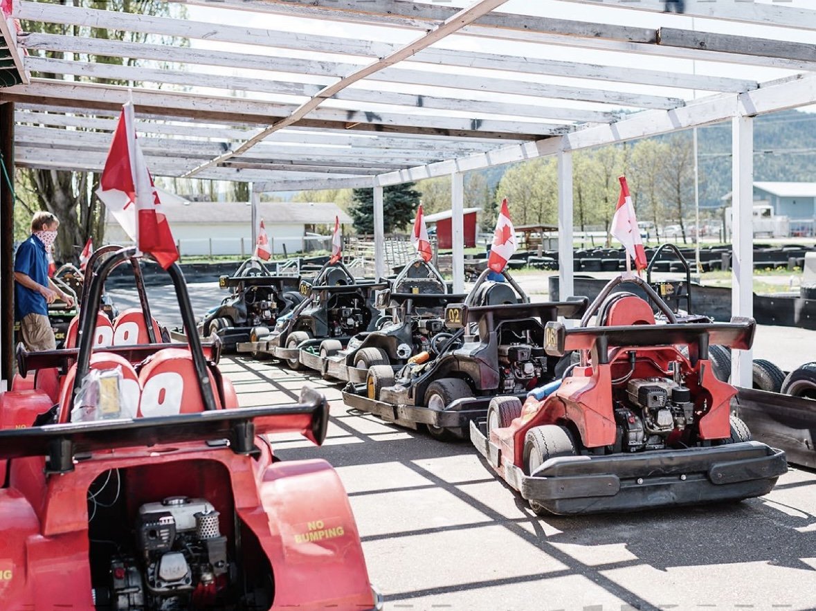 Ready to race? Our karts are lined up and waiting for you!