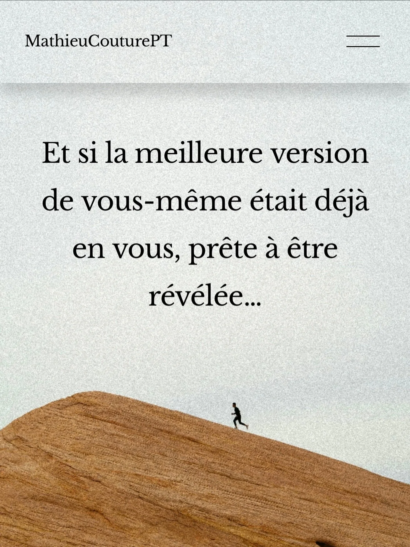 Le nouveau site internet est pr&ecirc;t 👏&thinsp;
Pour plus d&rsquo;informations sur le coaching, c&rsquo;est ici 👇&thinsp;
&thinsp;
www.mathieucouturept.ca