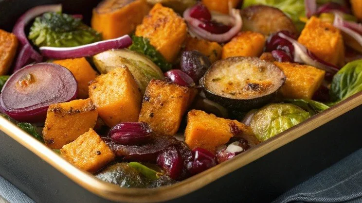 Maple Butternut Squash & Brussels Sprouts