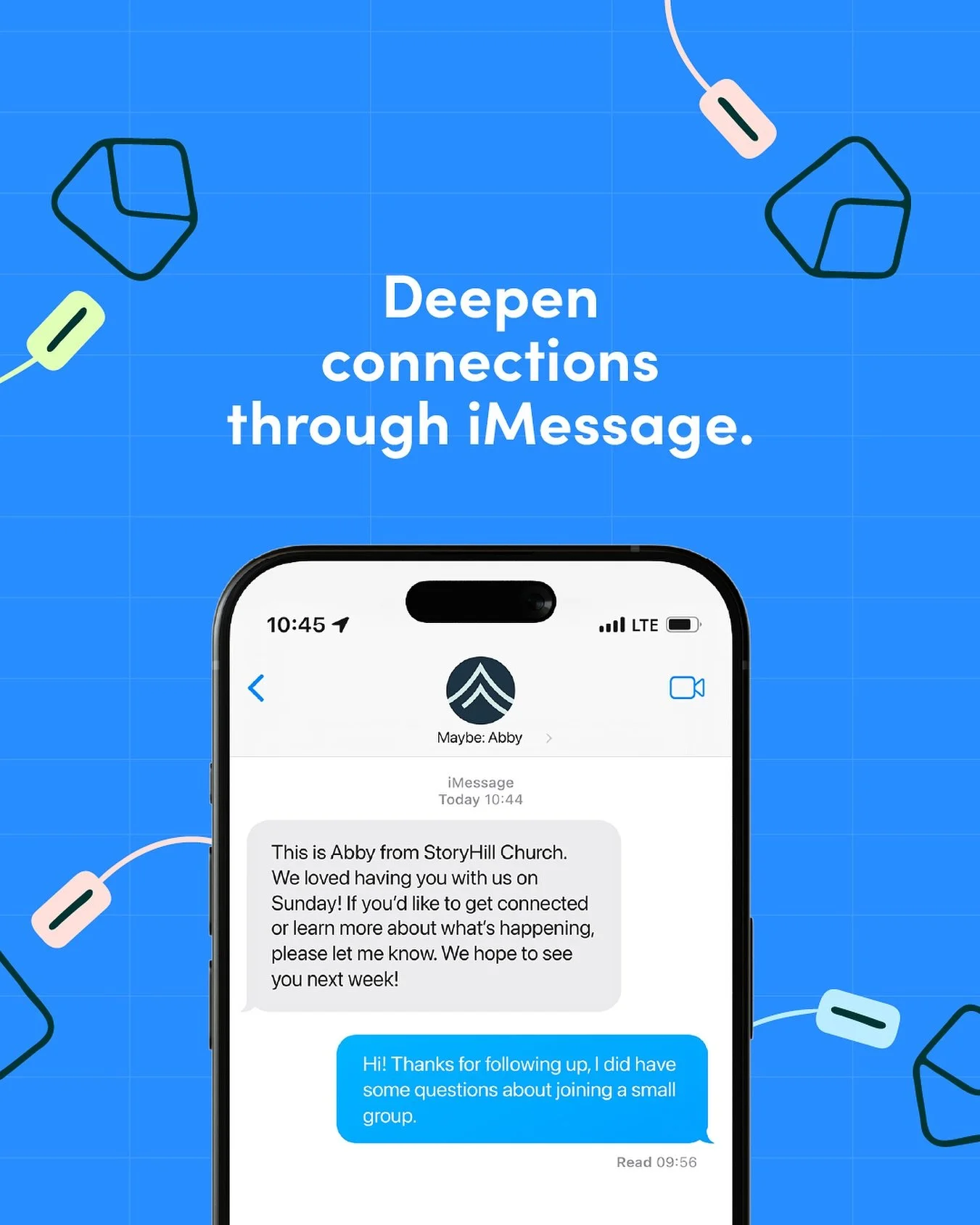 Did you know we offer iMessage for lead follow-ups?

iMessage makes connection feel more personal, because it is. With richer content, higher open rates, and more replies, it&rsquo;s the best way to guide next steps and build real relationships.

&bu