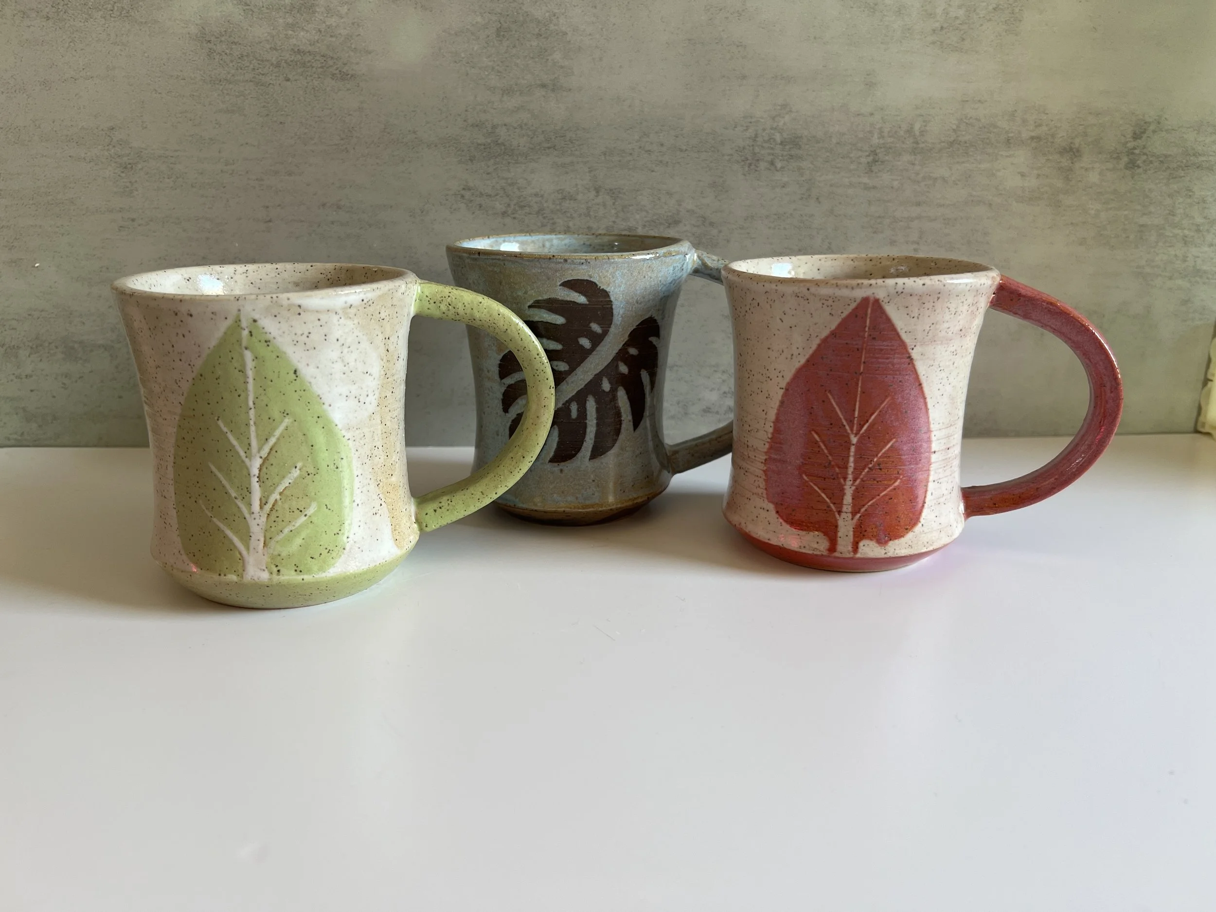 Mugs with Leaf Motifs
