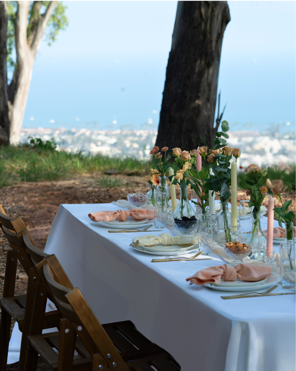 Central Coast wedding planner preparing elegant wedding reception in Santa Barbara