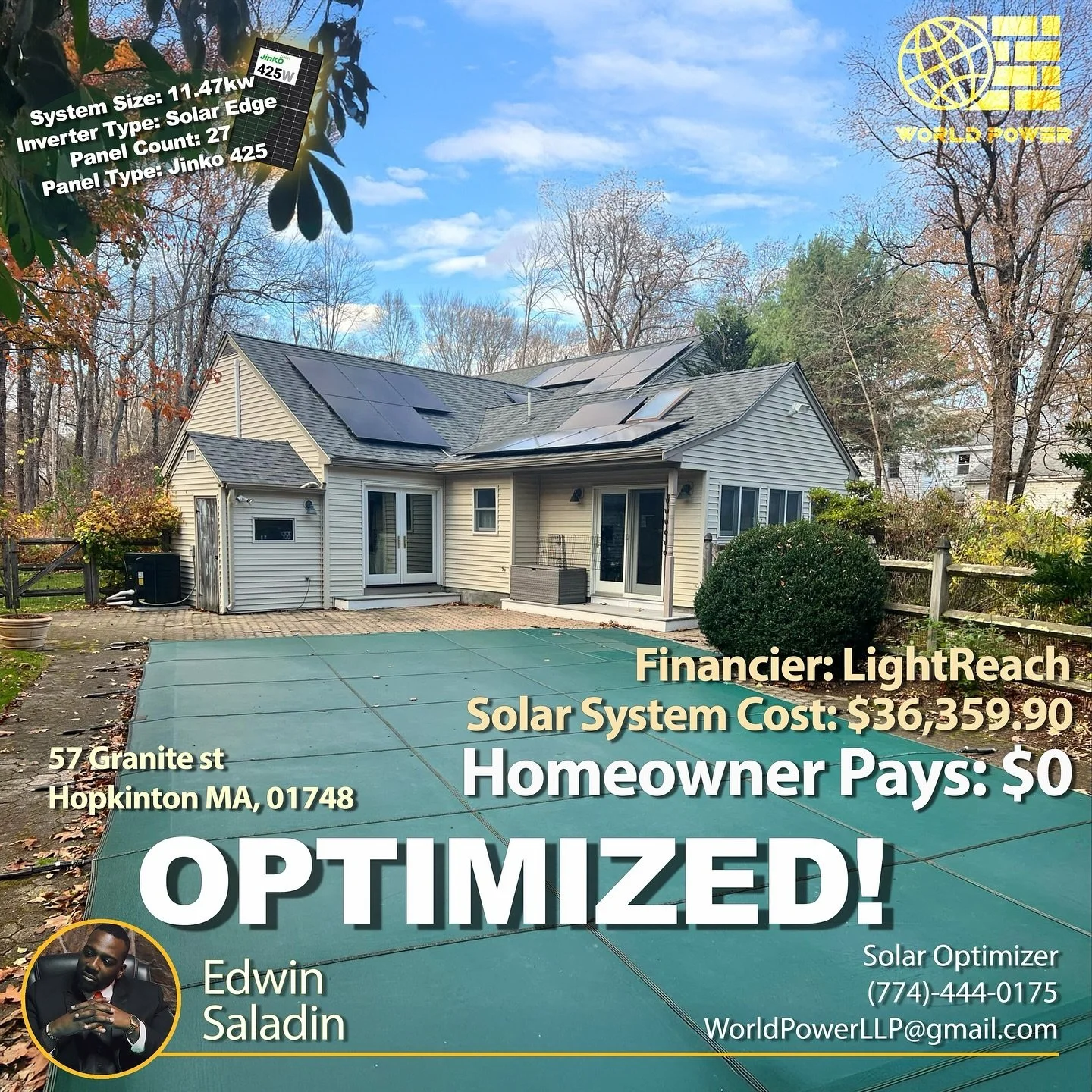 Hopkington MA, 01748
#WorldPowerLLP #HomeOptimized #HomeImprovement