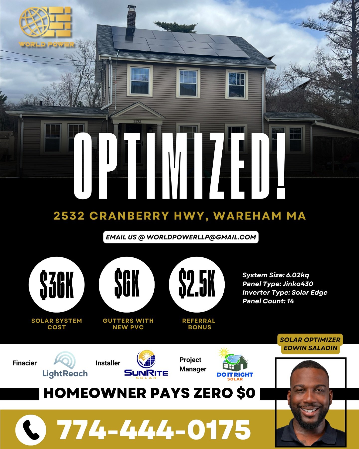 Wareham MA,
#WorldPowerLLP #HomeOptimization #GoSolar