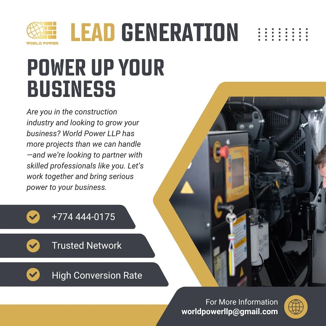 Let&rsquo;s Work Together!
#WorldPowerLLP #LeadGeneration