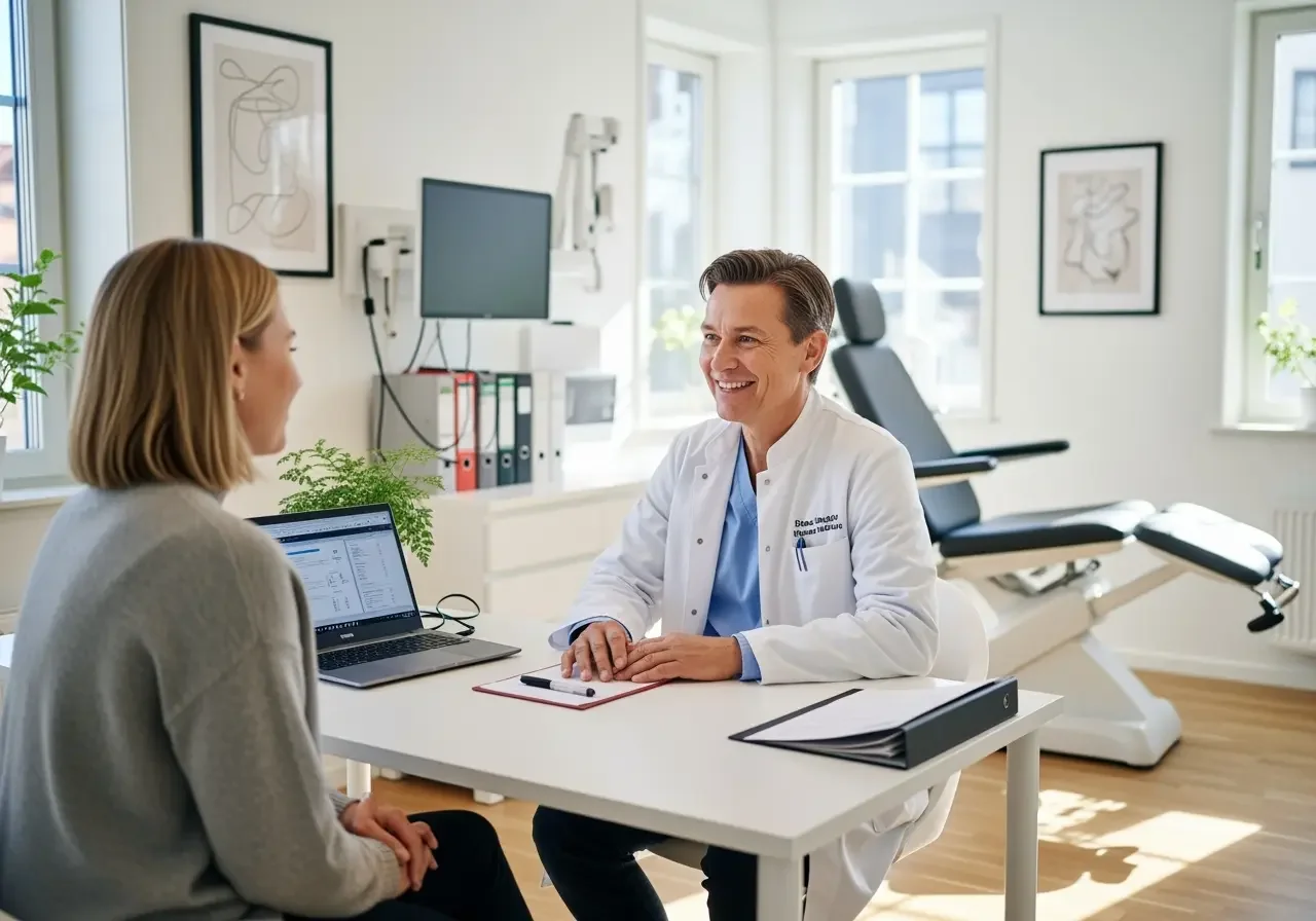 Medicinsk viktnedgång Stockholm - Läkare konsulterar patient om viktminskning.