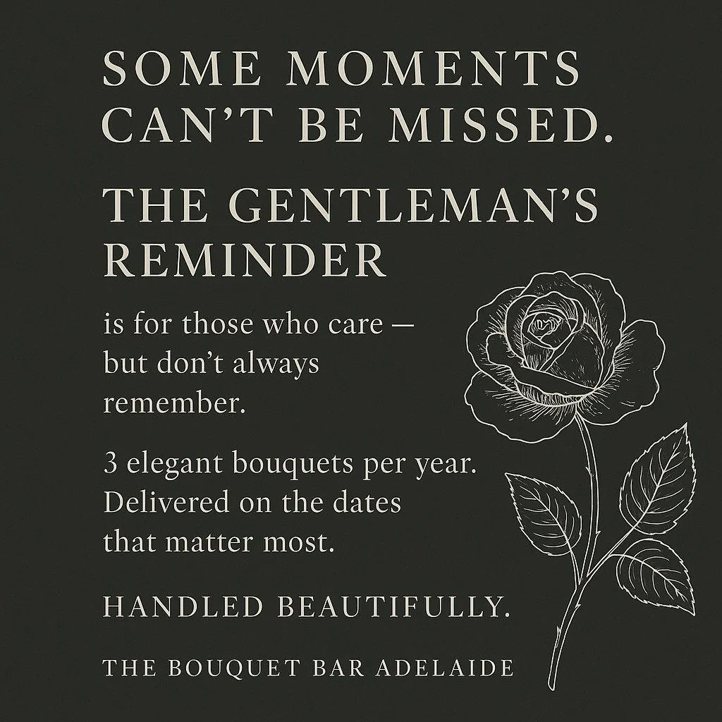 Never miss an important date again @thebouquetbaradelaide
www.thebouquetbaradelaide.com.au

#LuxuryFlorist#ExecutiveGifting#FloralLuxury#TheBouquetBarAdelaide#FreshFlowers#Anniversaries#Birthdays#MothersDay#ChristmasFloral