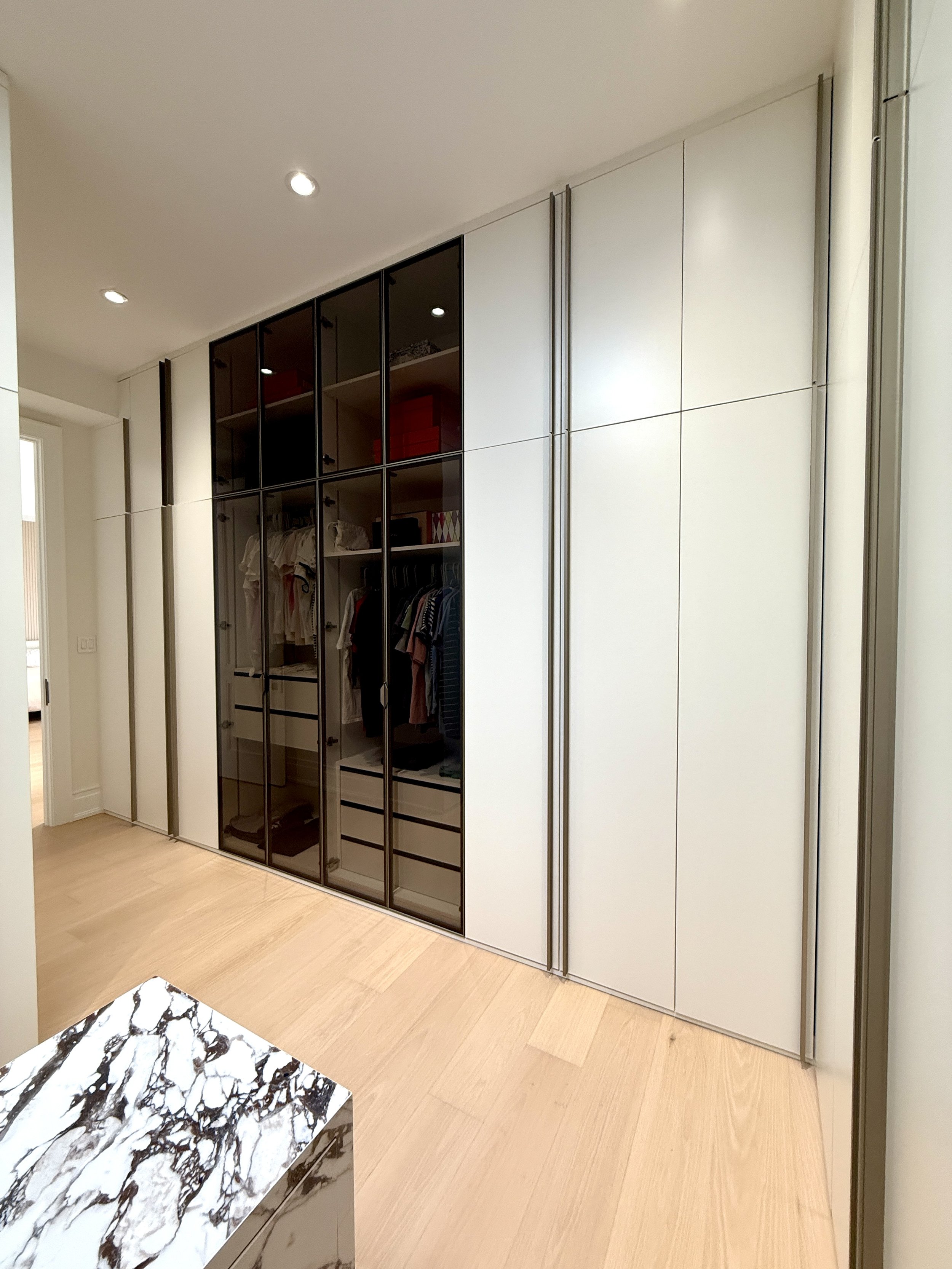 Custom walk in closet design